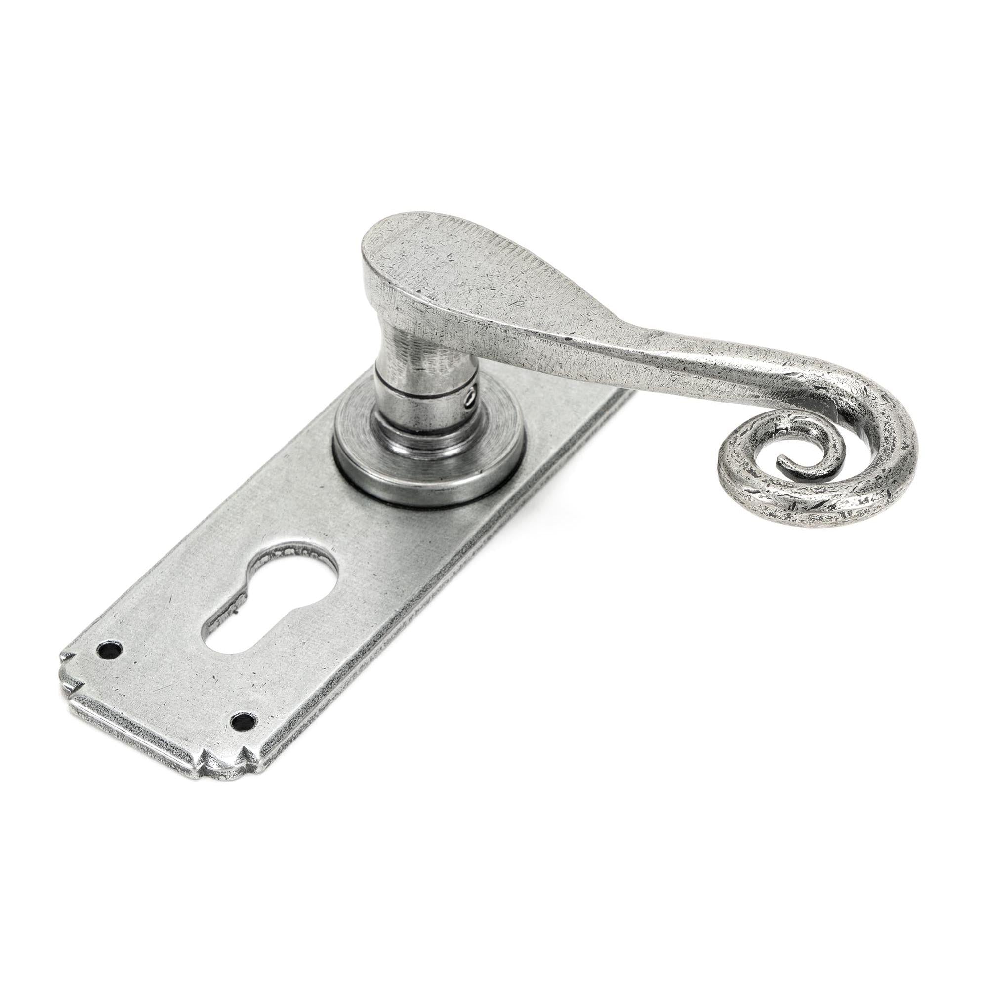 Pewter Monkeytail Lever Euro Lock Set | From The Anvil - Lever Euro - From The Anvil - Yester Home