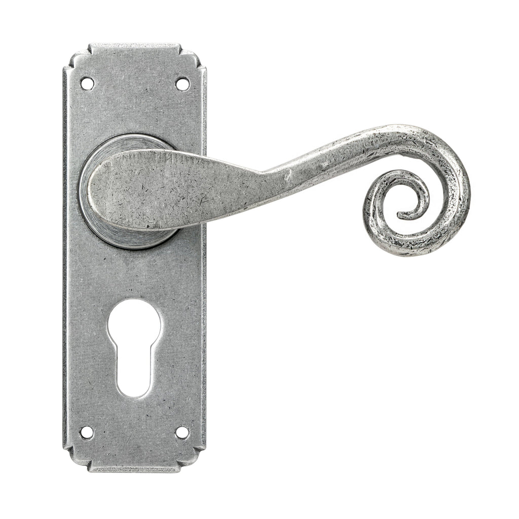 Pewter Monkeytail Lever Euro Lock Set | From The Anvil-Lever Euro-Yester Home