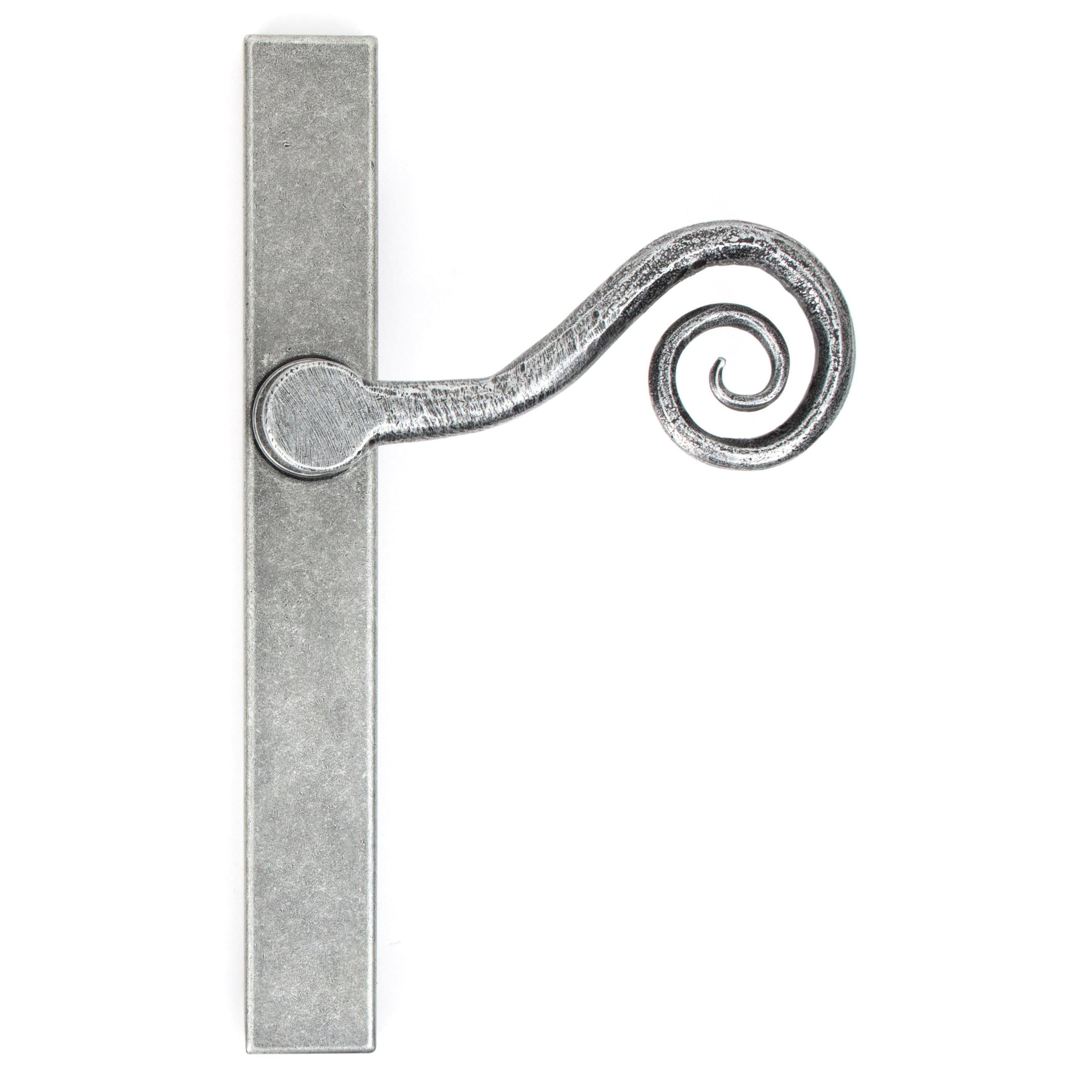 Pewter Monkeytail Slimline Lever Espag. Latch - RH | From The Anvil - Espagnolette - From The Anvil - Yester Home