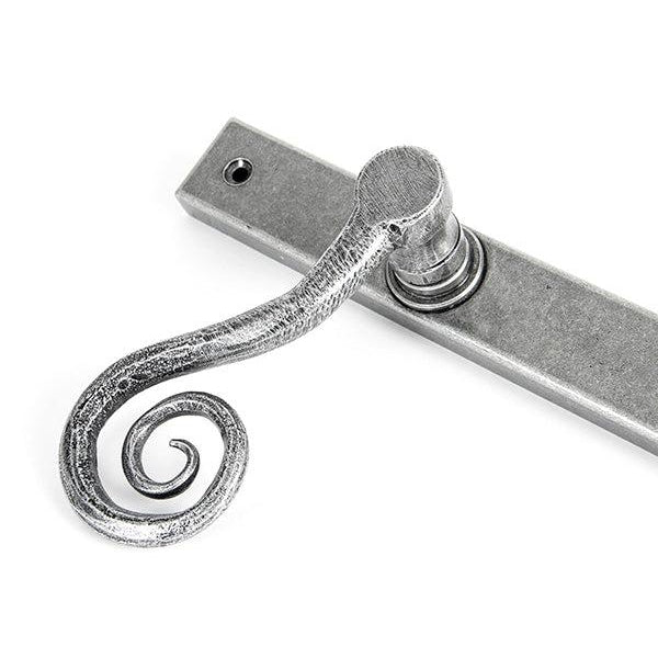 Pewter Monkeytail Slimline Lever Espag. Latch - RH | From The Anvil-Espagnolette-Yester Home