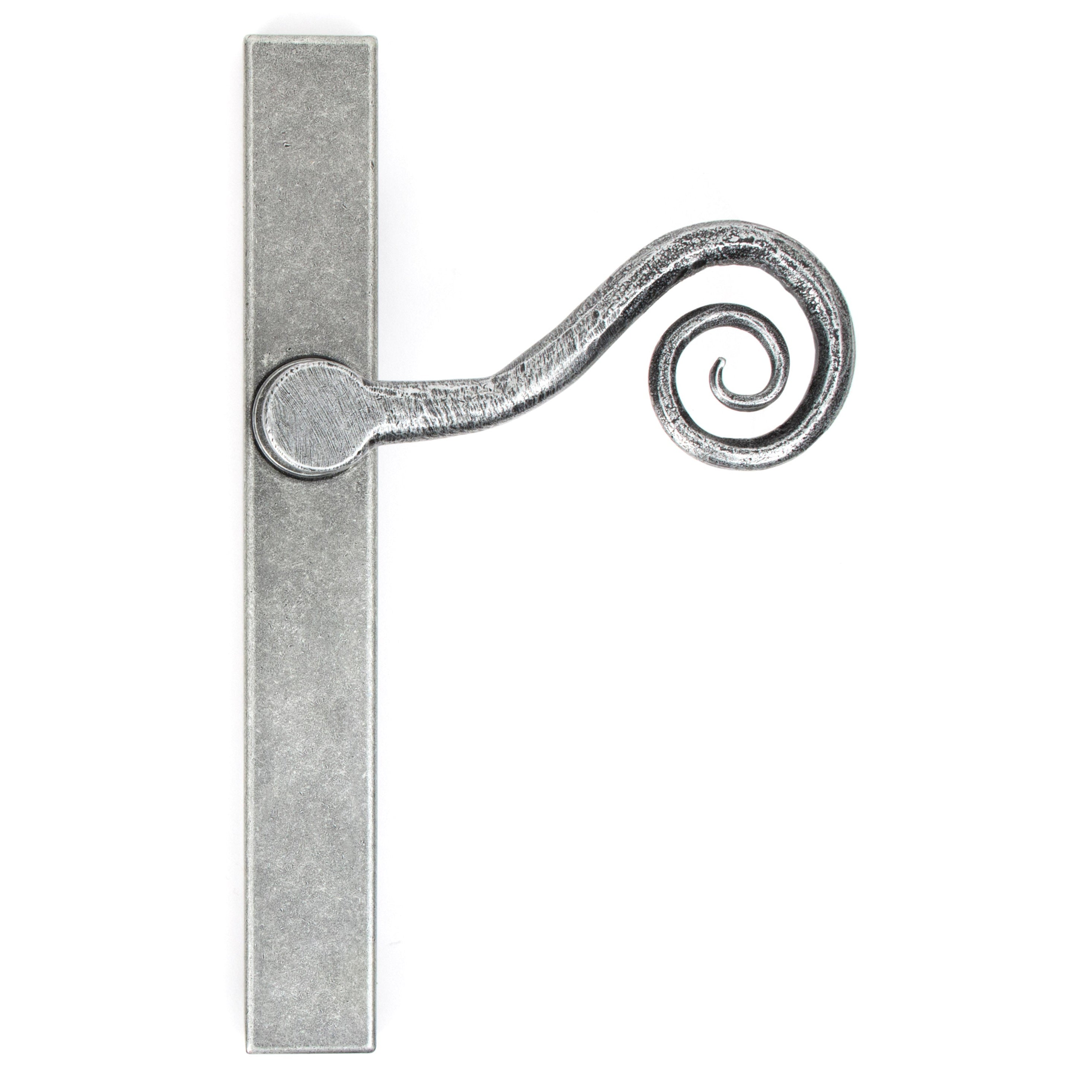 Pewter Monkeytail Slimline Lever Espag. Latch - RH | From The Anvil-Espagnolette-Yester Home
