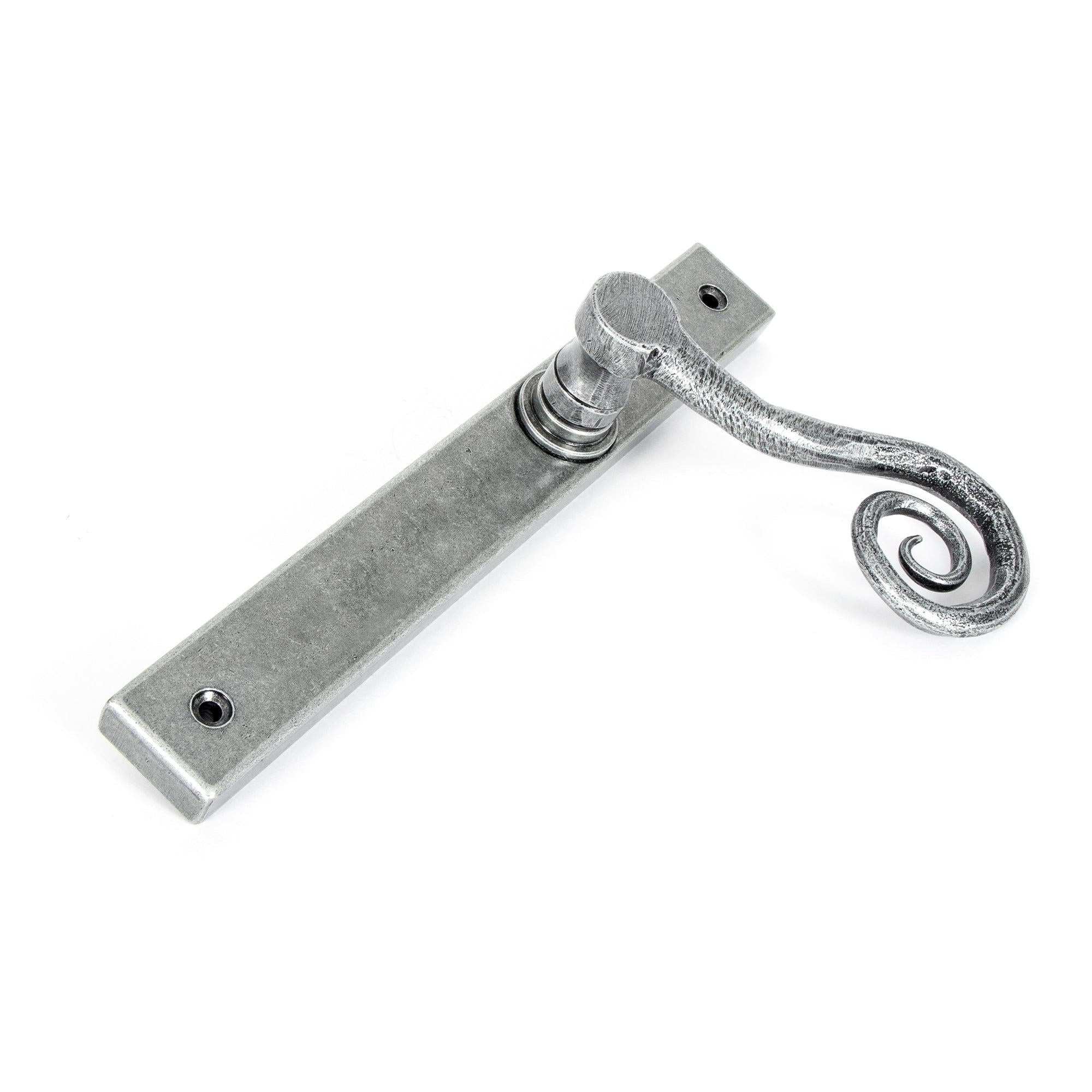 Pewter Monkeytail Slimline Lever Espag. Latch Set - LH | From The Anvil - Espagnolette - From The Anvil - Yester Home