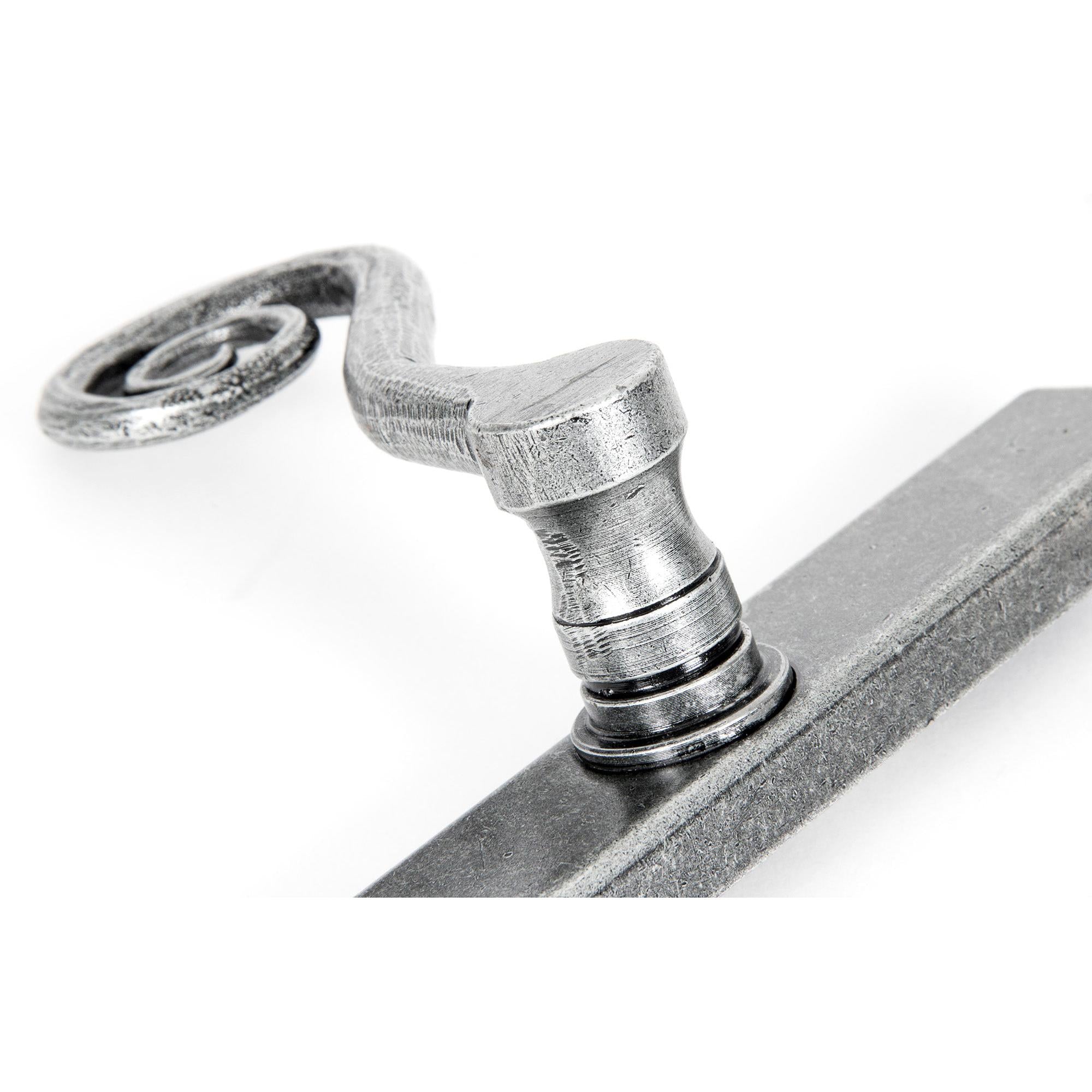 Pewter Monkeytail Slimline Lever Espag. Latch Set - LH | From The Anvil - Espagnolette - From The Anvil - Yester Home