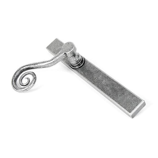 Pewter Monkeytail Slimline Lever Espag. Latch Set - LH | From The Anvil-Espagnolette-Yester Home