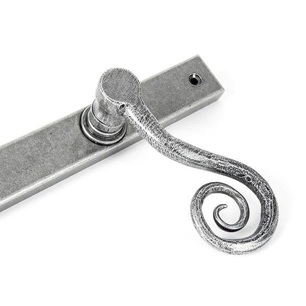 Pewter Monkeytail Slimline Lever Espag. Latch Set - LH | From The Anvil-Espagnolette-Yester Home