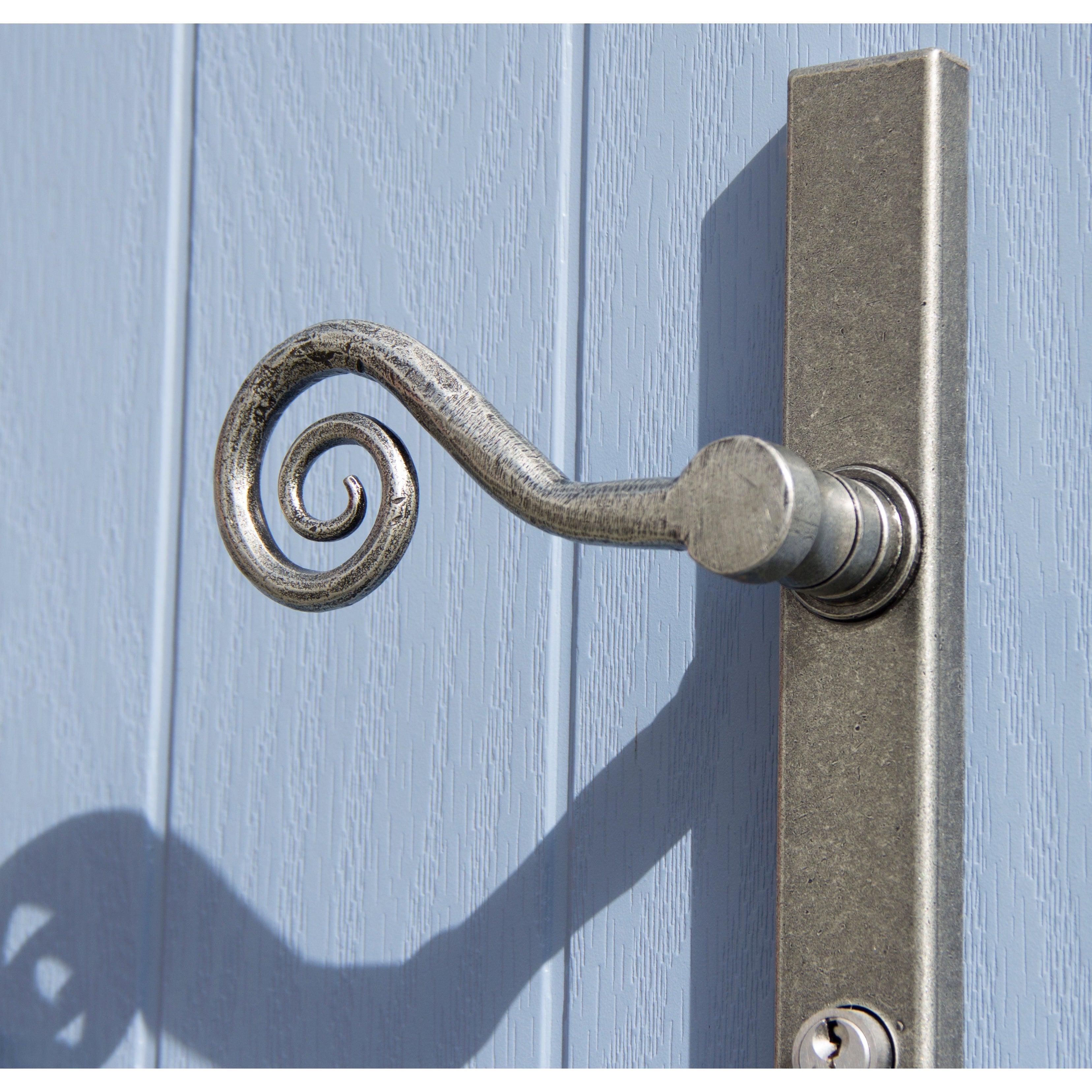 Pewter Monkeytail Slimline Lever Espag. Lock Set - LH | From The Anvil-Espagnolette-Yester Home