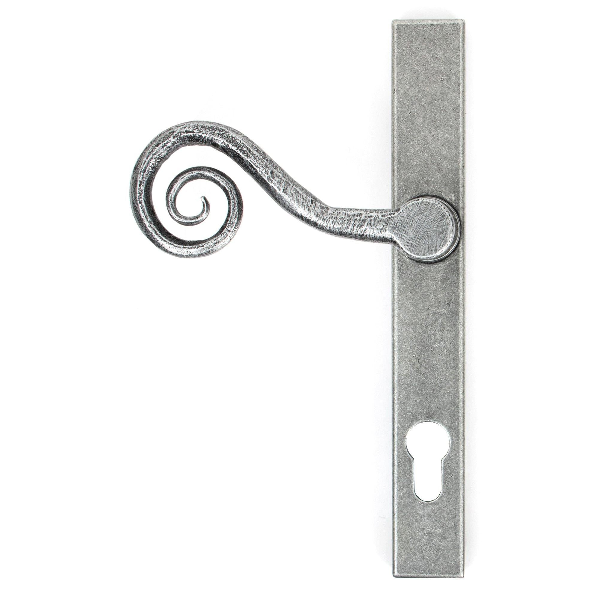 Pewter Monkeytail Slimline Lever Espag. Lock Set - LH | From The Anvil - Espagnolette - From The Anvil - Yester Home