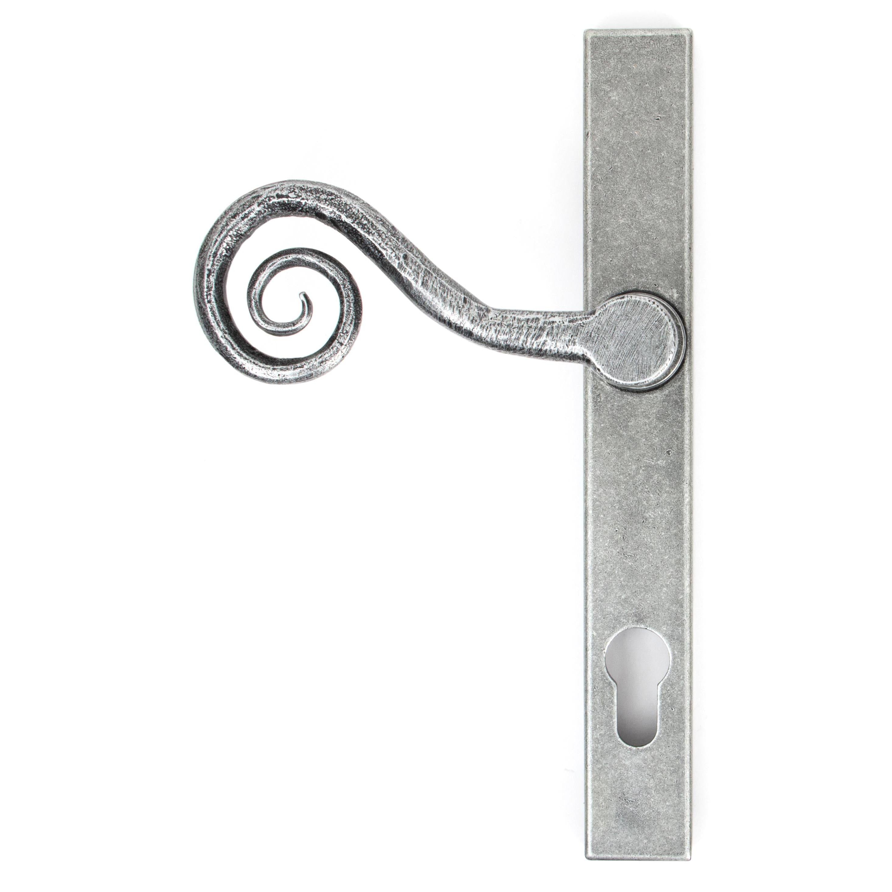 Pewter Monkeytail Slimline Lever Espag. Lock Set - LH | From The Anvil - Espagnolette - From The Anvil - Yester Home