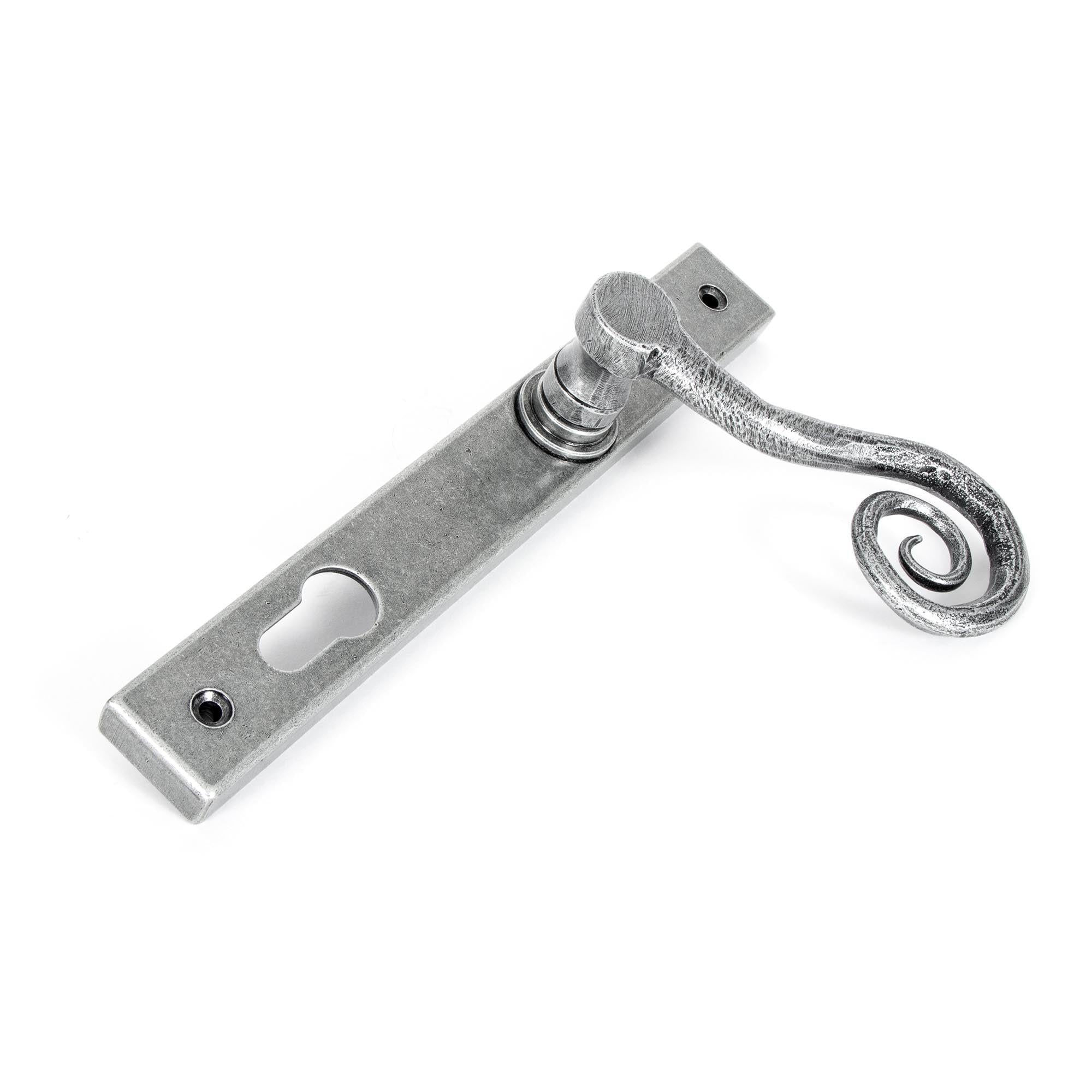 Pewter Monkeytail Slimline Lever Espag. Lock Set - LH | From The Anvil - Espagnolette - From The Anvil - Yester Home
