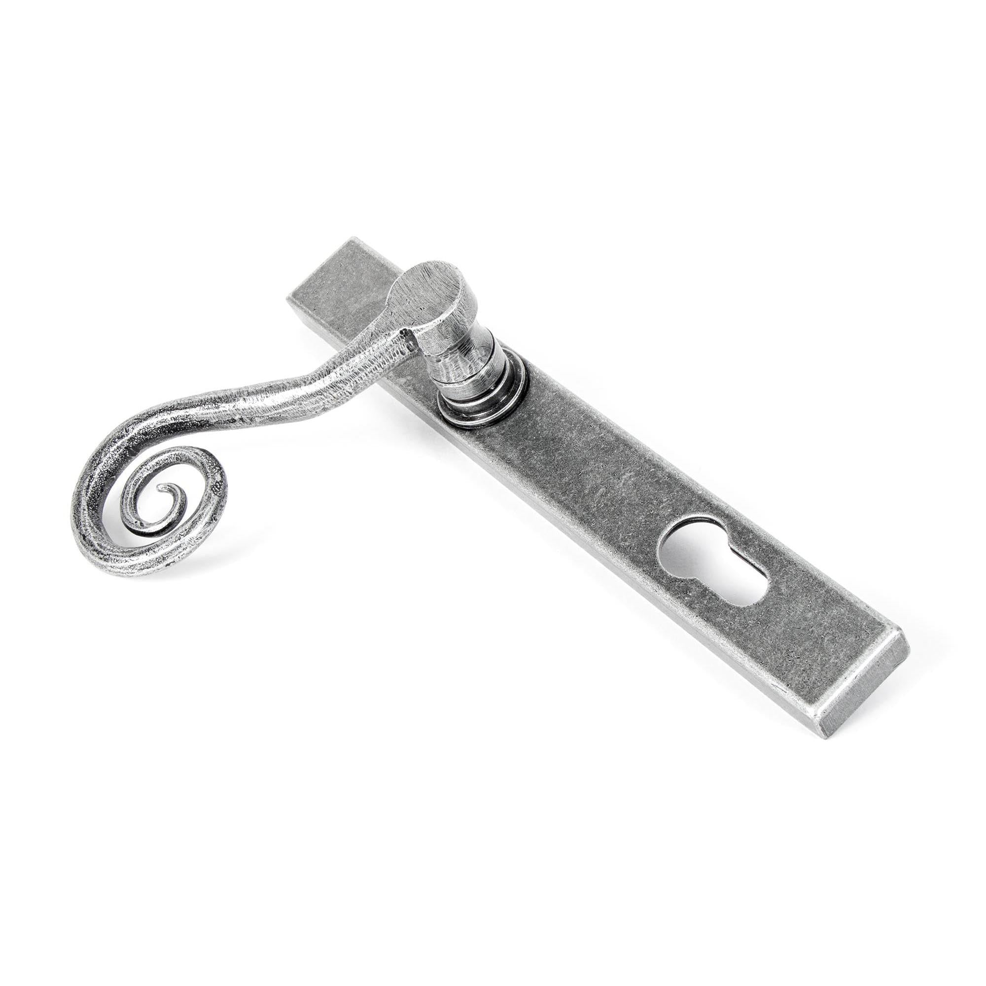 Pewter Monkeytail Slimline Lever Espag. Lock Set - LH | From The Anvil - Espagnolette - From The Anvil - Yester Home