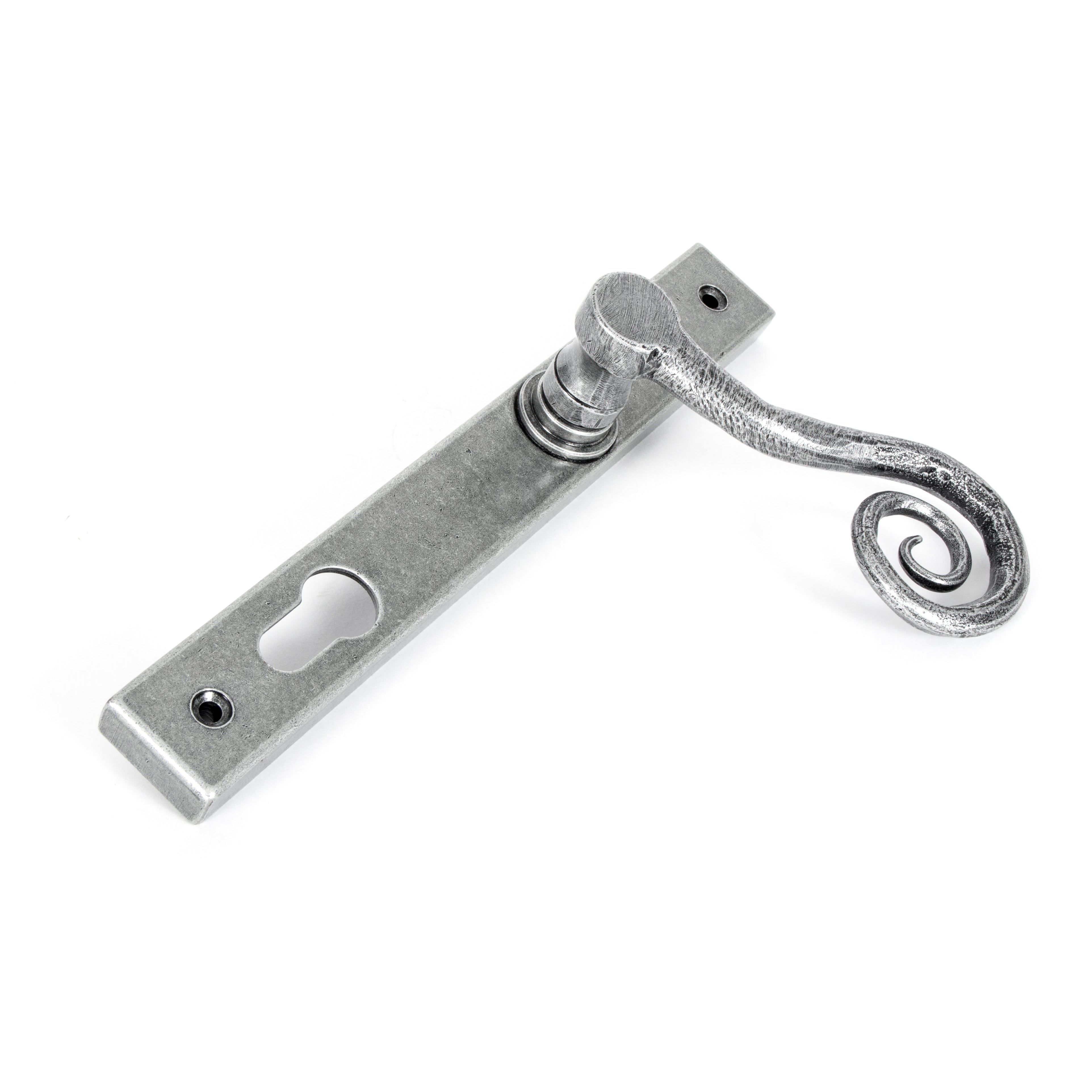 Pewter Monkeytail Slimline Lever Espag. Lock Set - LH | From The Anvil-Espagnolette-Yester Home