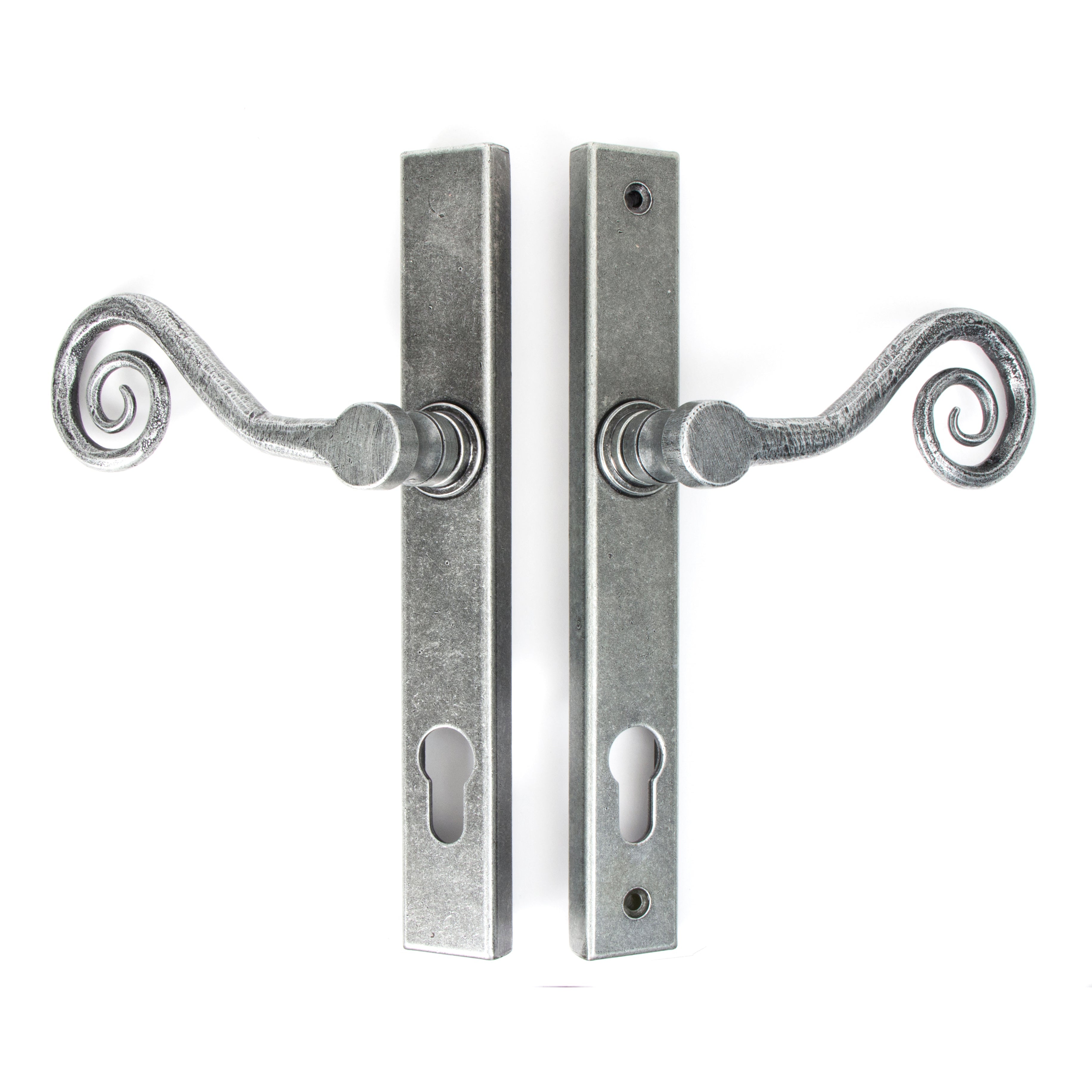 Pewter Monkeytail Slimline Lever Espag. Lock Set - LH | From The Anvil-Espagnolette-Yester Home