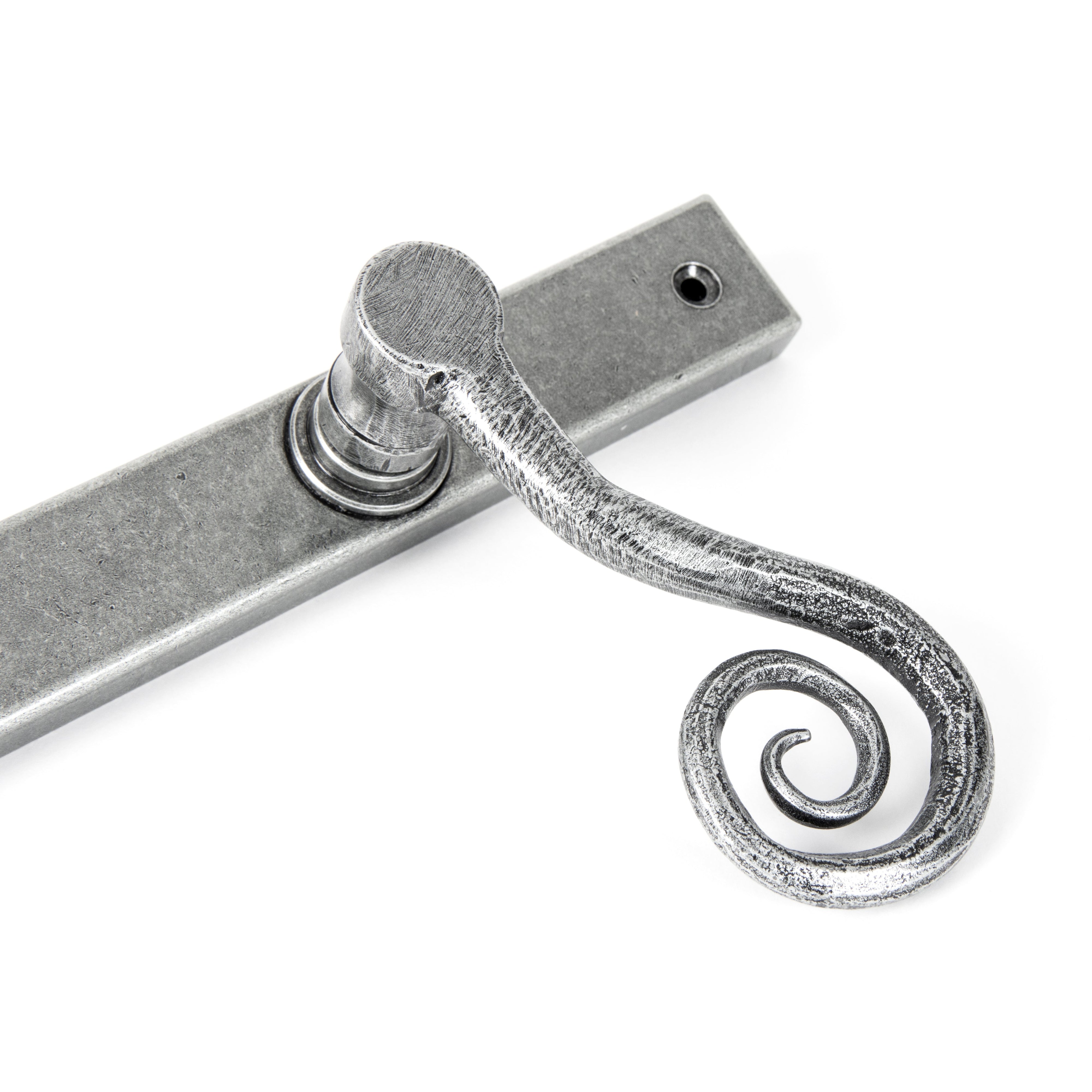 Pewter Monkeytail Slimline Lever Espag. Lock Set - LH | From The Anvil-Espagnolette-Yester Home