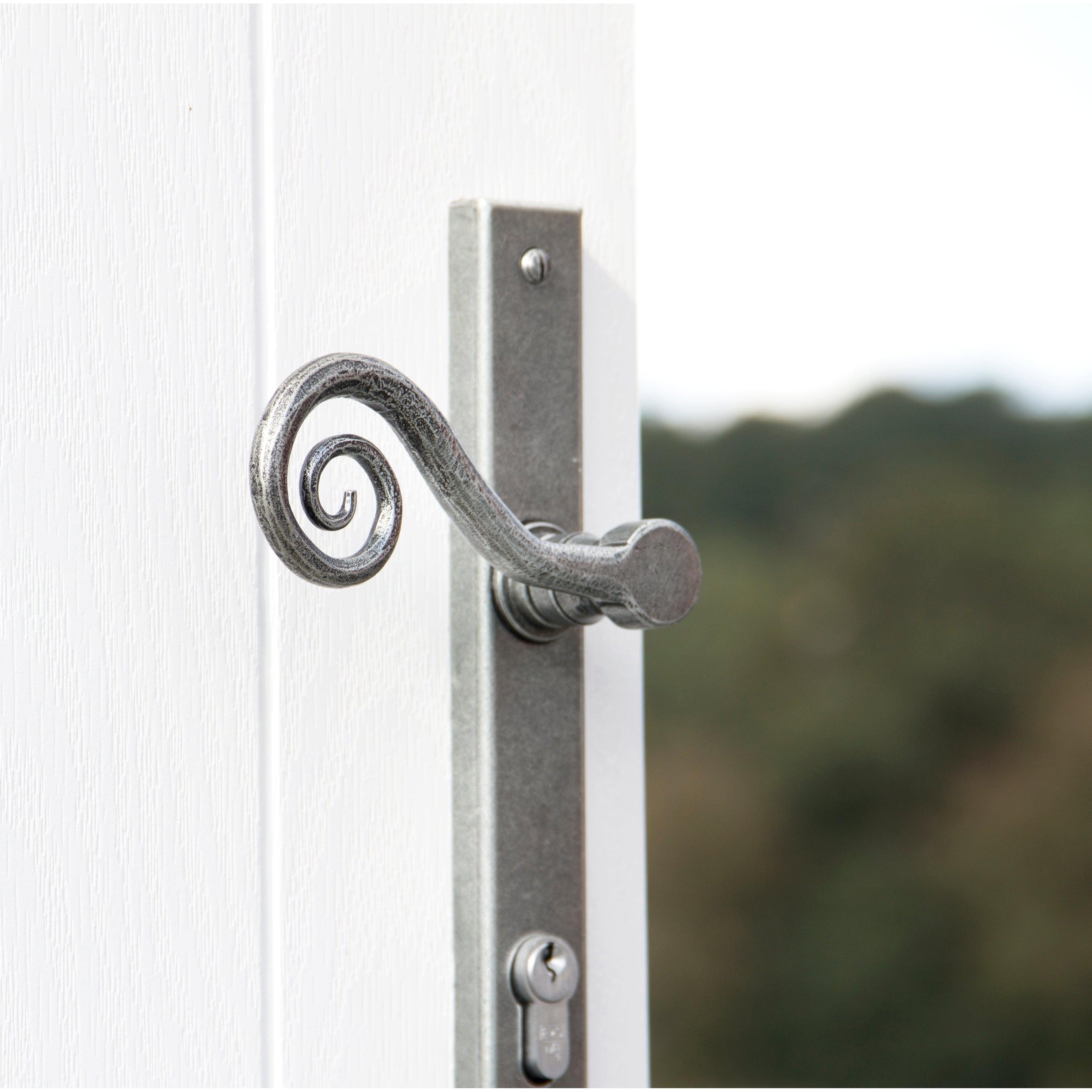 Pewter Monkeytail Slimline Lever Espag. Lock Set - LH | From The Anvil-Espagnolette-Yester Home