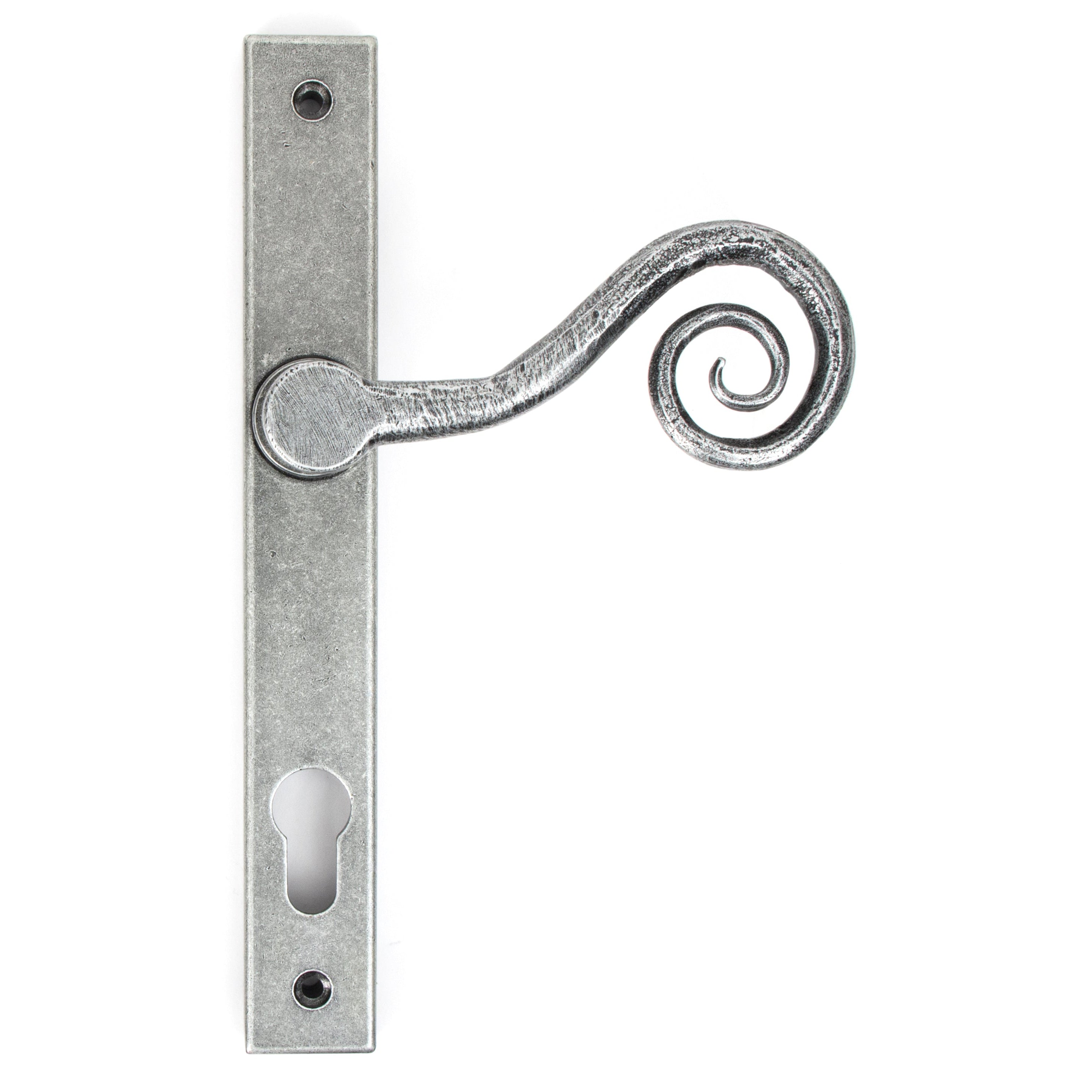 Pewter Monkeytail Slimline Lever Espag. Lock Set - LH | From The Anvil-Espagnolette-Yester Home