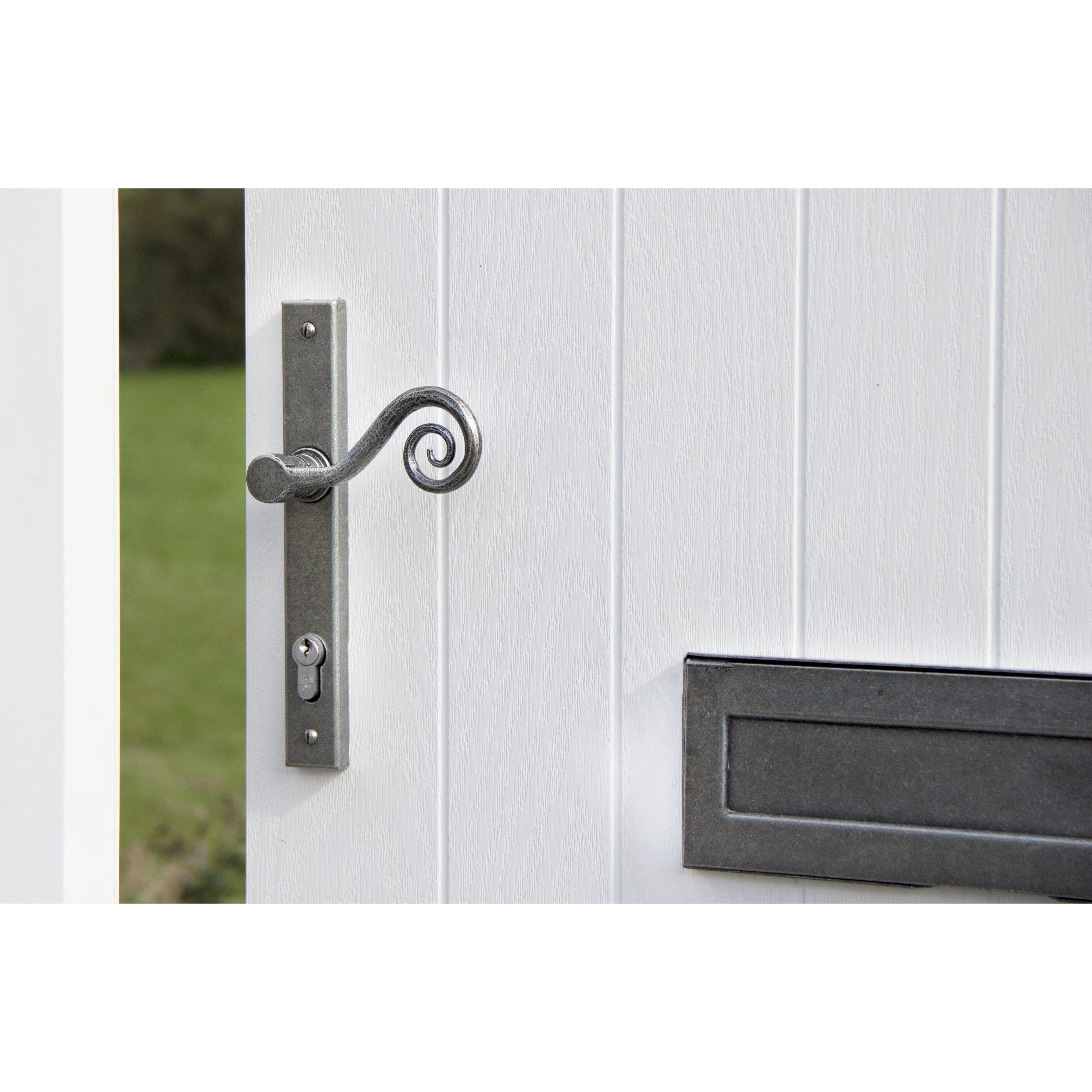 Pewter Monkeytail Slimline Lever Espag. Lock Set - RH | From The Anvil-Espagnolette-Yester Home