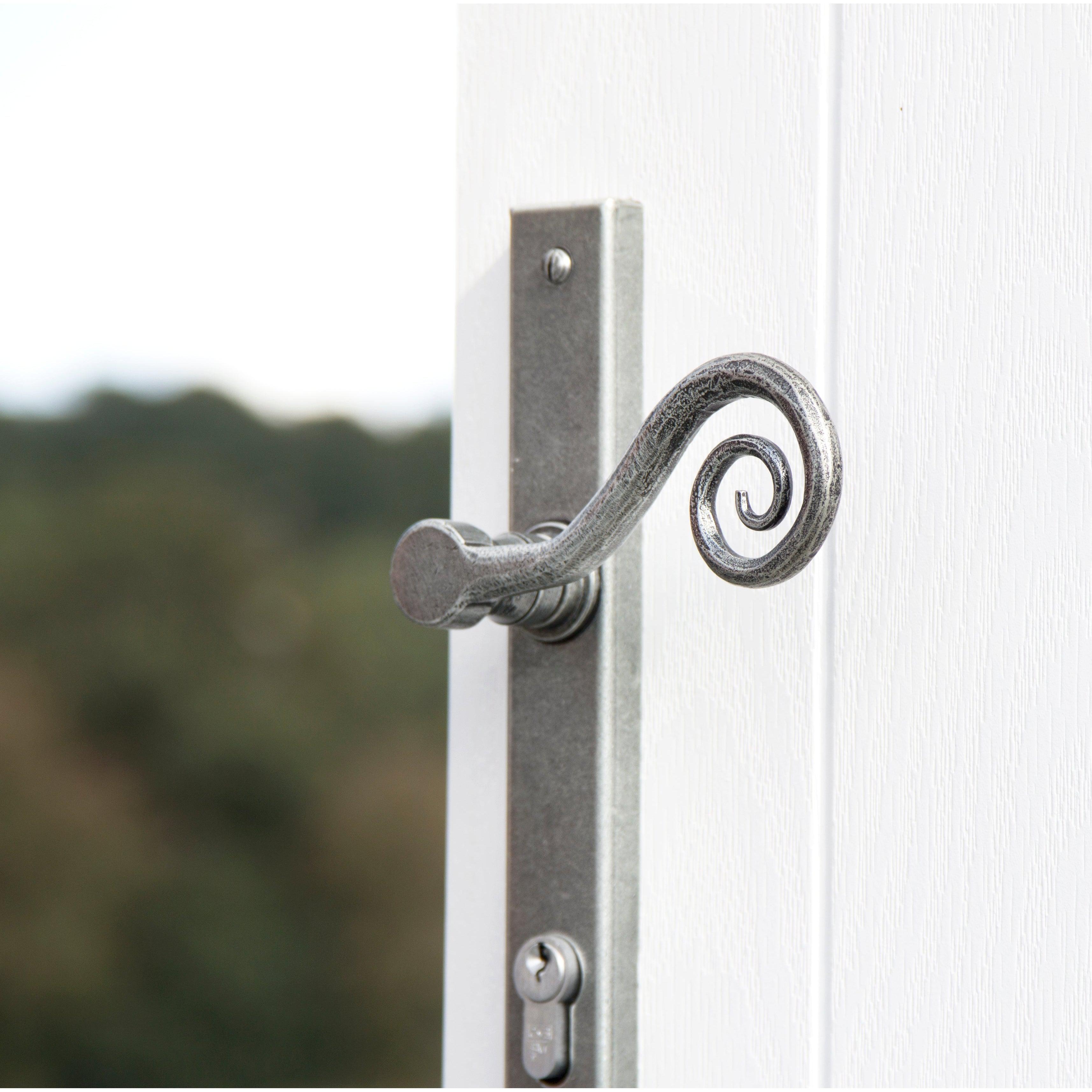 Pewter Monkeytail Slimline Lever Espag. Lock Set - RH | From The Anvil-Espagnolette-Yester Home