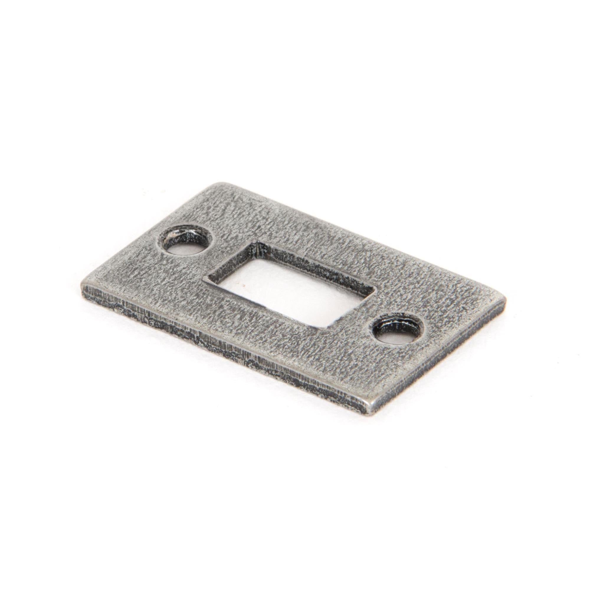 Pewter Mortice Plate For 4" Cranked Bolt | From The Anvil - Bolt Accessories - From The Anvil - Yester Home