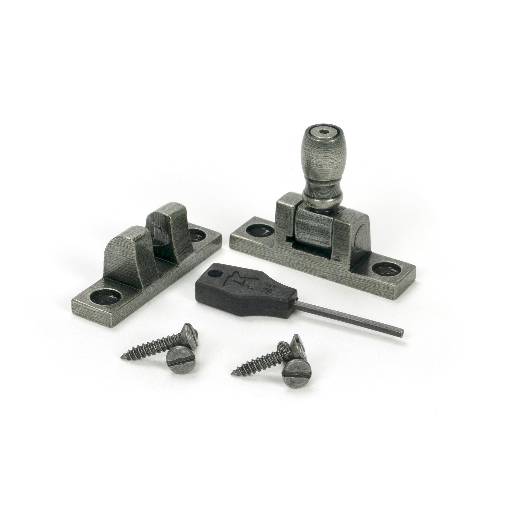 Pewter Mushroom Brighton Fastener - Narrow (Square) - Brighton Fasteners - From The Anvil - Yester Home