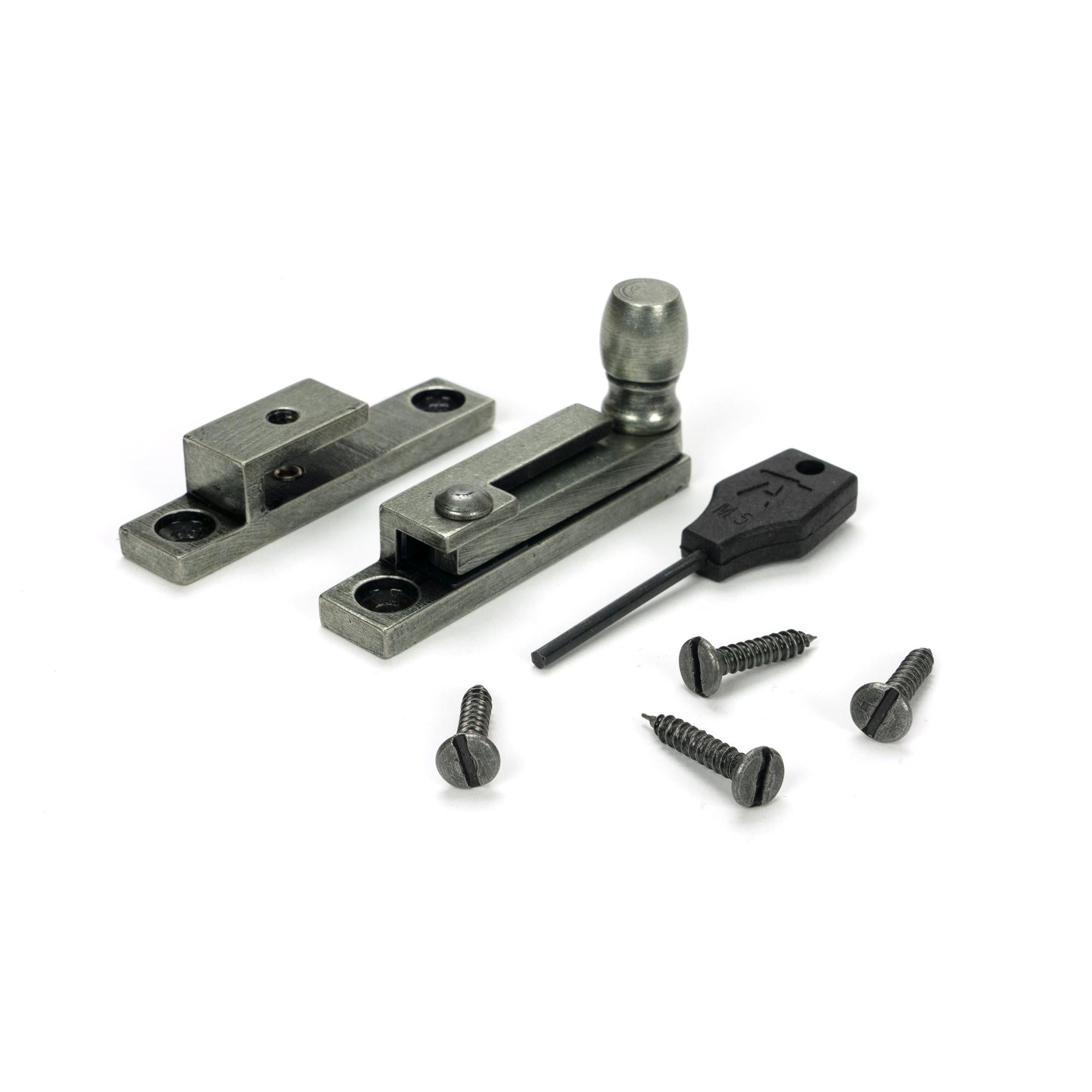 Pewter Mushroom Quadrant Fastener - Narrow - Quadrant Fasteners - From The Anvil - Yester Home