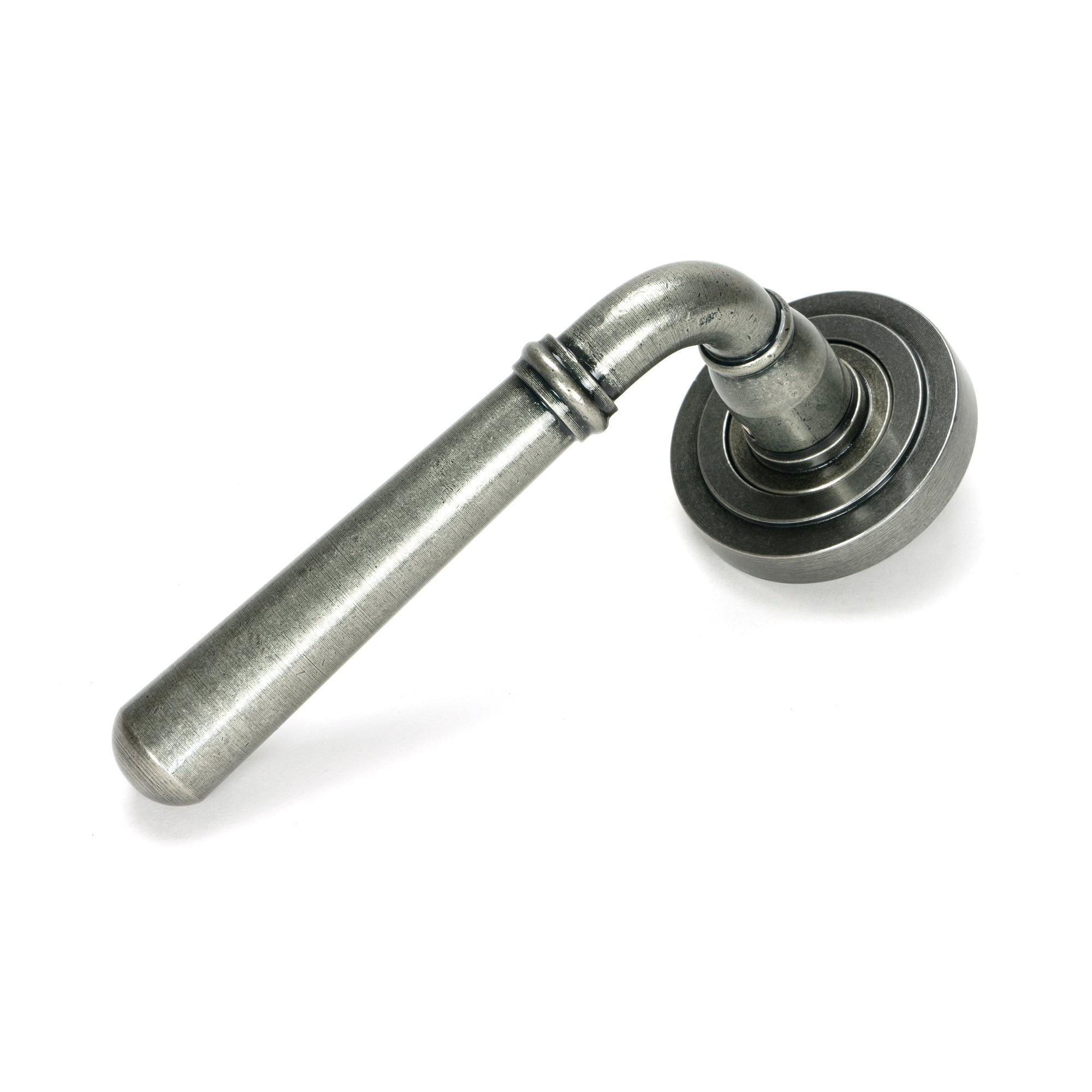 Pewter Newbury Lever on Rose Set (Art Deco) - Unsprung | From The Anvil - Concealed - From The Anvil - Yester Home