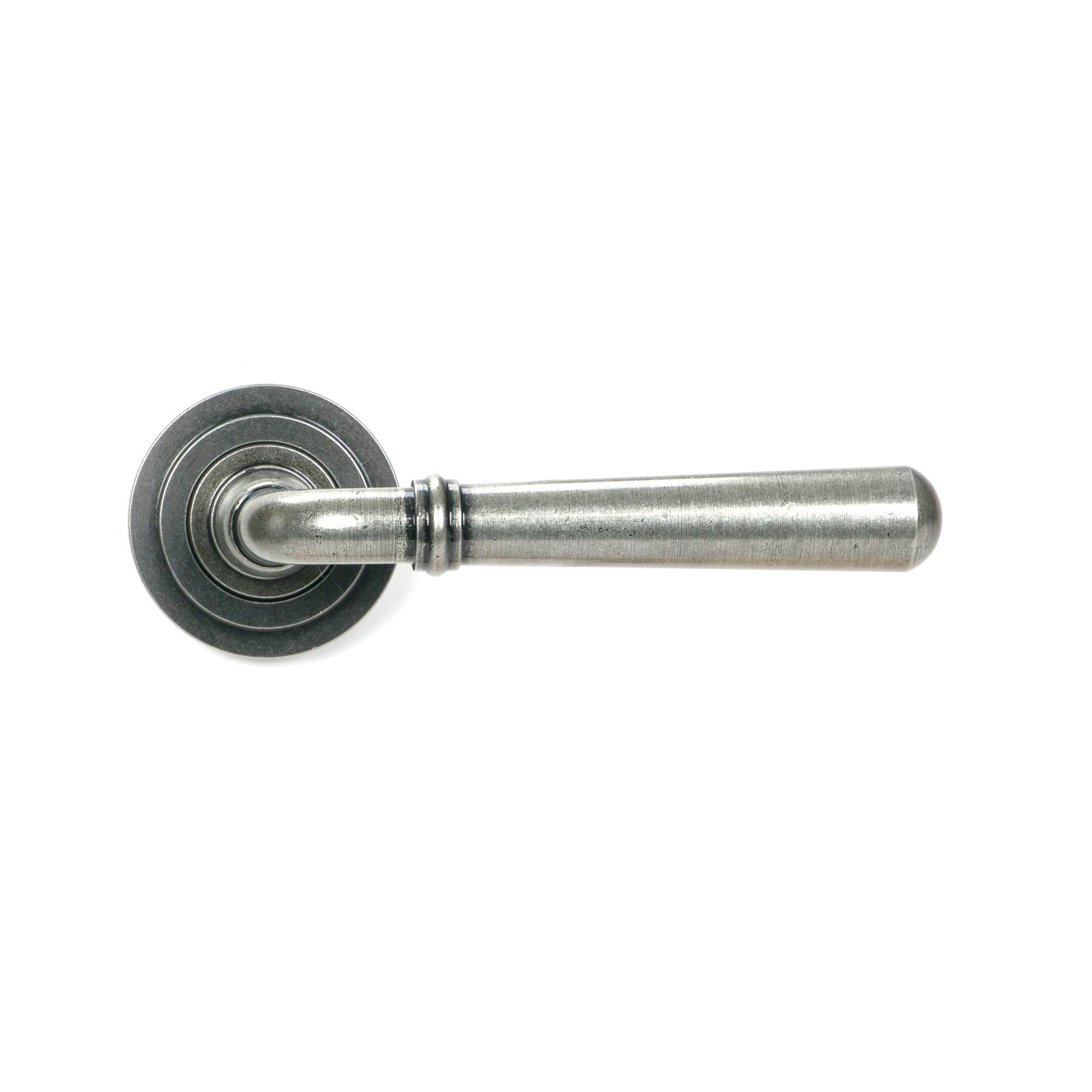 Pewter Newbury Lever on Rose Set (Art Deco) - Unsprung | From The Anvil - Concealed - From The Anvil - Yester Home