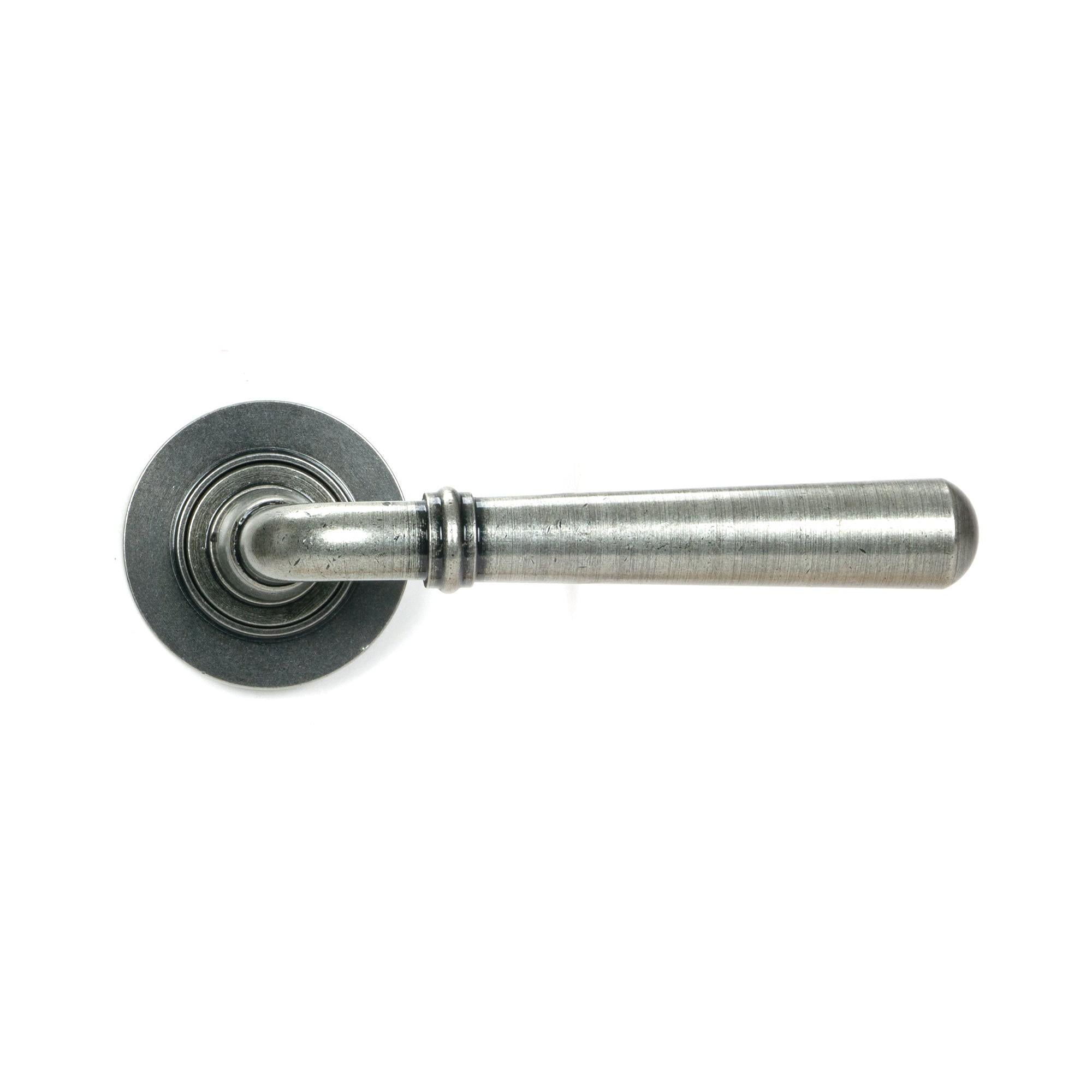Pewter Newbury Lever on Rose Set (Plain) | From The Anvil - Concealed - From The Anvil - Yester Home