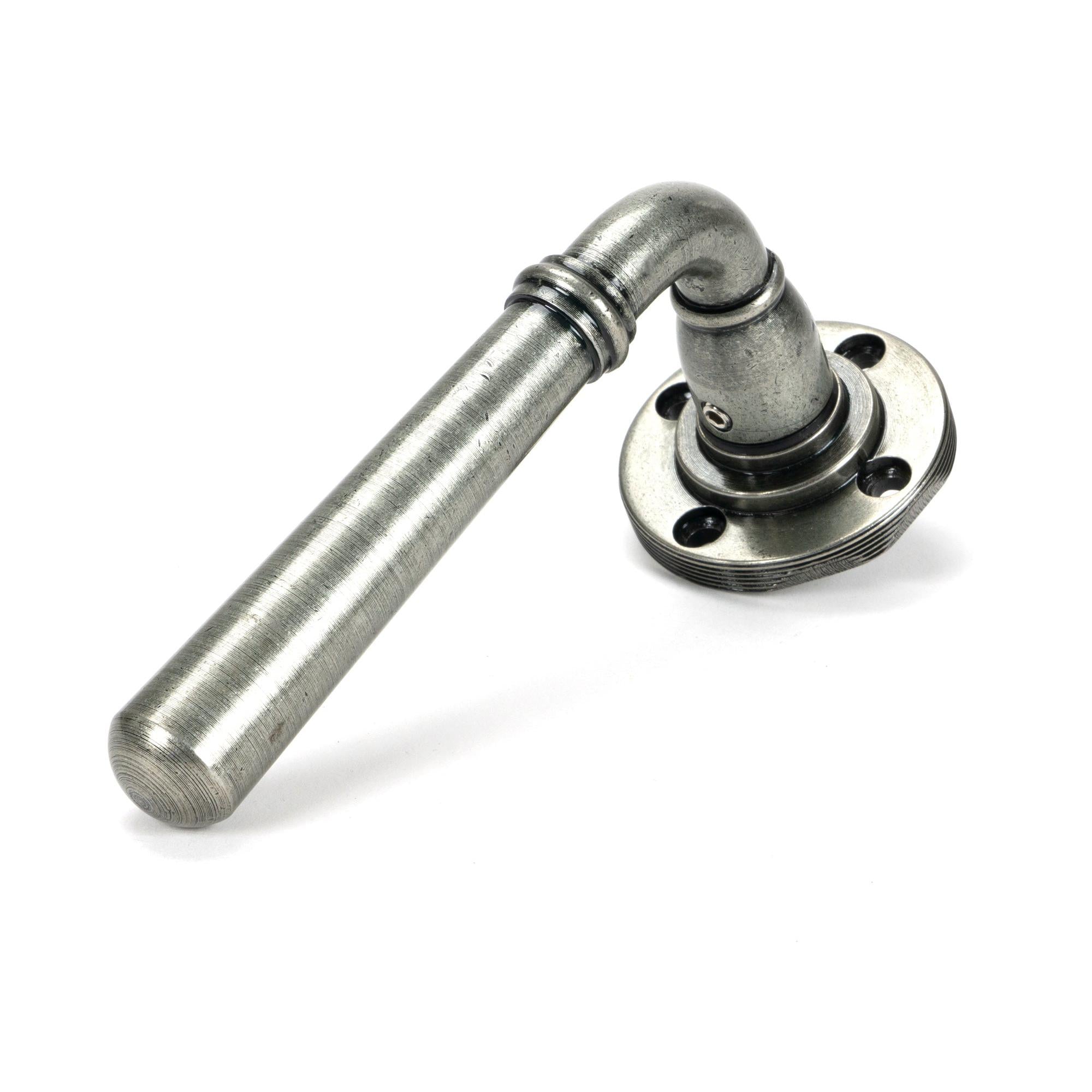 Pewter Newbury Lever on Rose Set (Plain) - Unsprung | From The Anvil - Concealed - From The Anvil - Yester Home