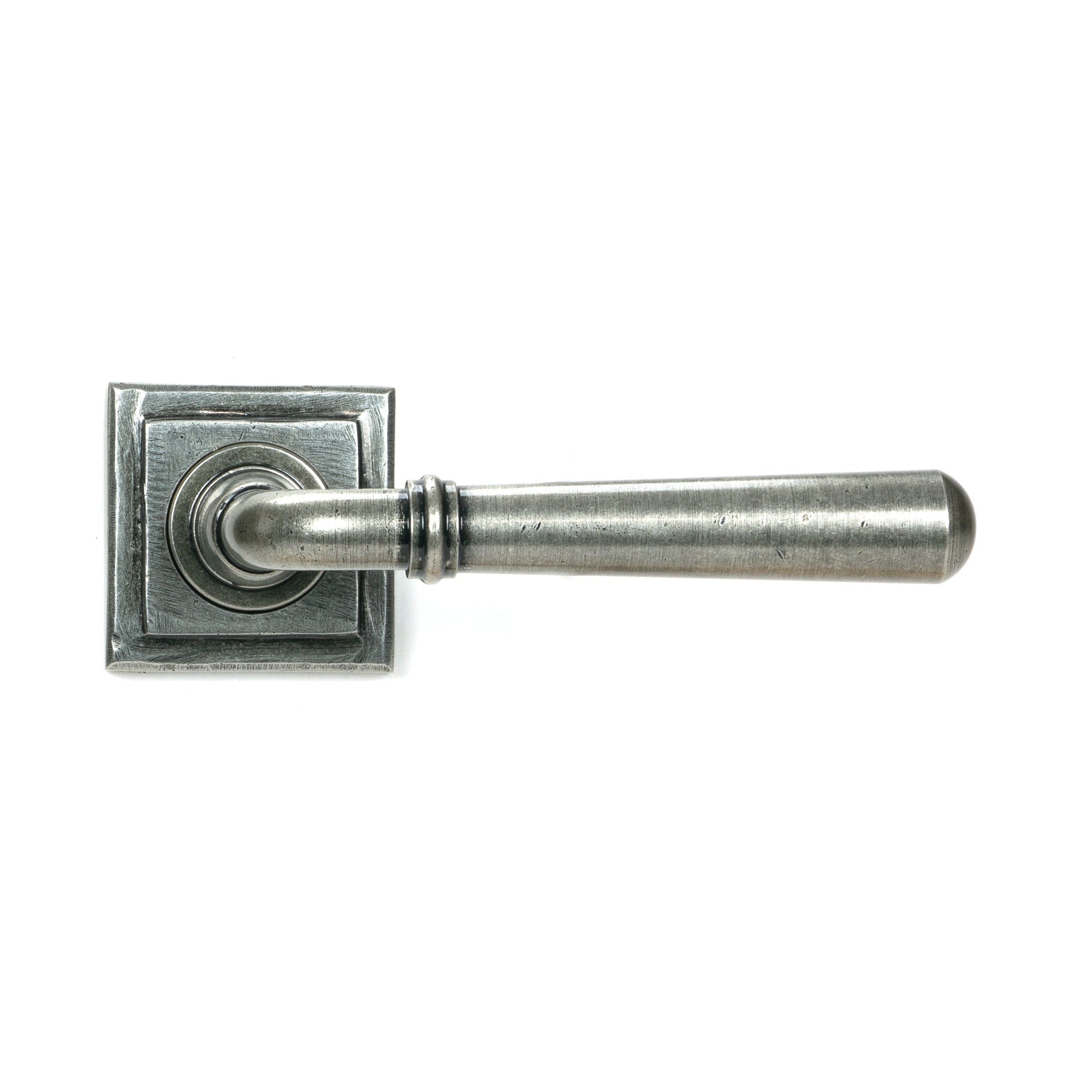 Pewter Newbury Lever on Rose Set (Square) - Unsprung | From The Anvil-Concealed-Yester Home