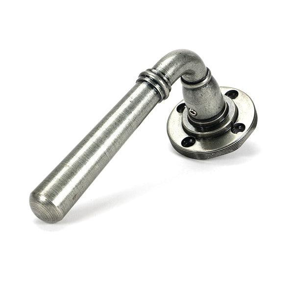 Pewter Newbury Lever on Rose Set (Square) - Unsprung | From The Anvil-Concealed-Yester Home