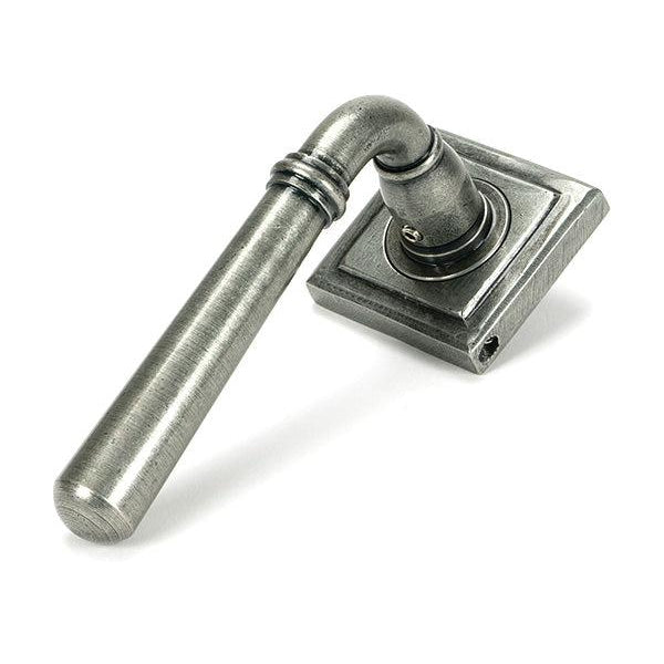 Pewter Newbury Lever on Rose Set (Square) - Unsprung | From The Anvil-Concealed-Yester Home