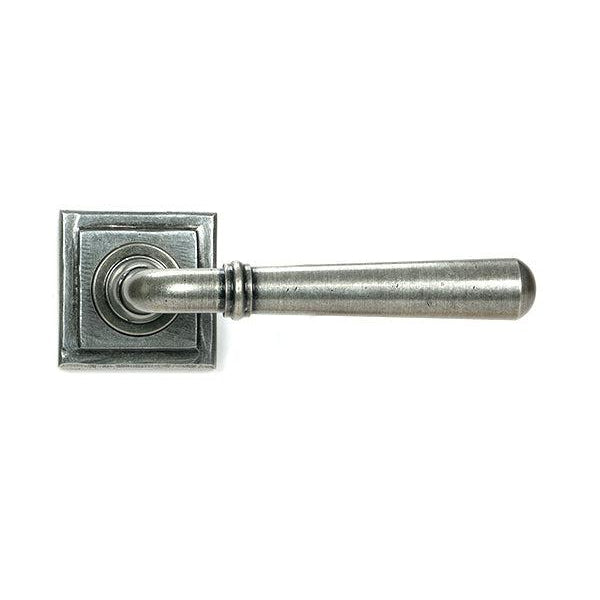 Pewter Newbury Lever on Rose Set (Square) - Unsprung | From The Anvil-Concealed-Yester Home