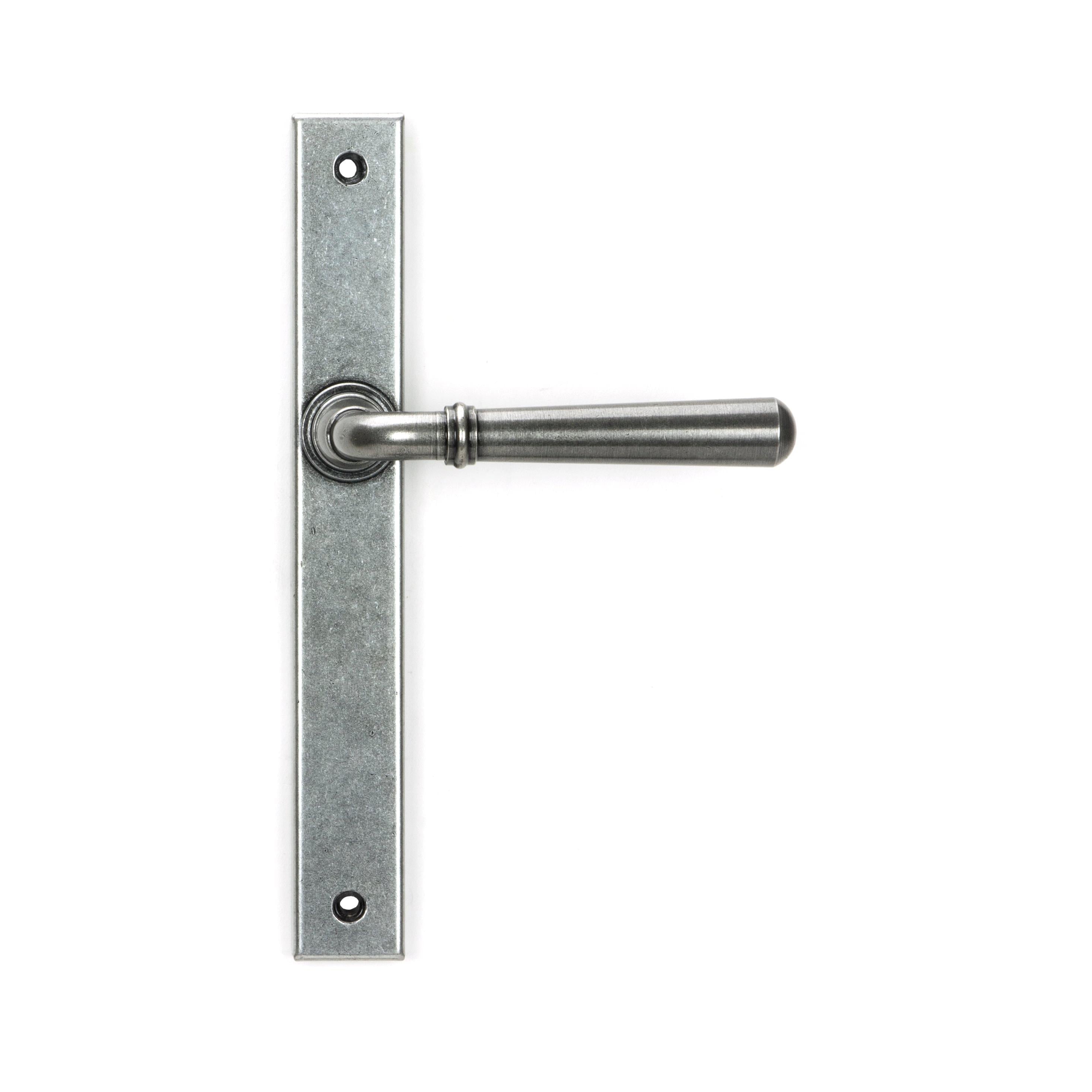 Pewter Newbury Slimline Lever Espag. Latch Set | From The Anvil - Espagnolette - From The Anvil - Yester Home