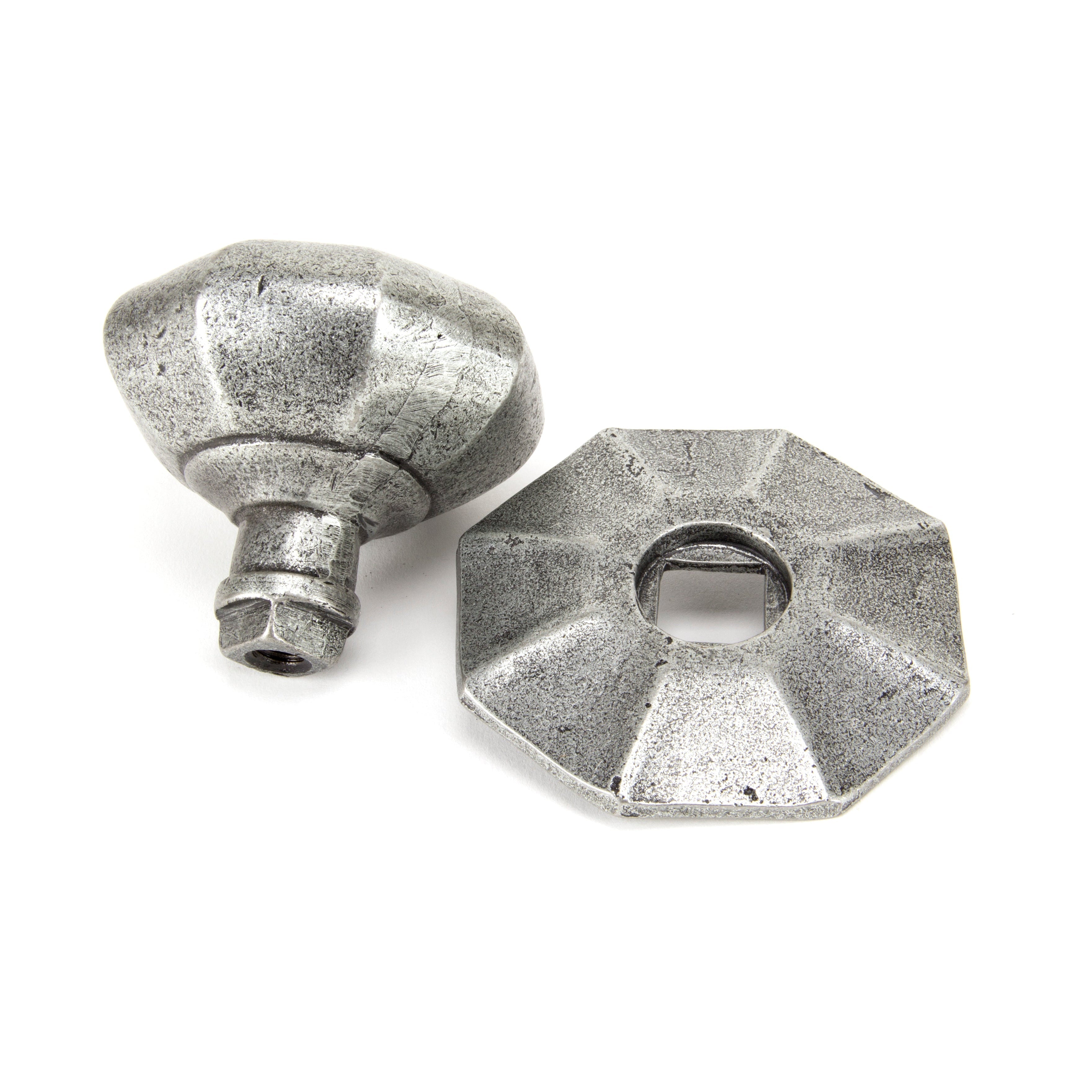 Pewter Octagonal Centre Door Knob | From The Anvil-Centre Door Knobs-Yester Home