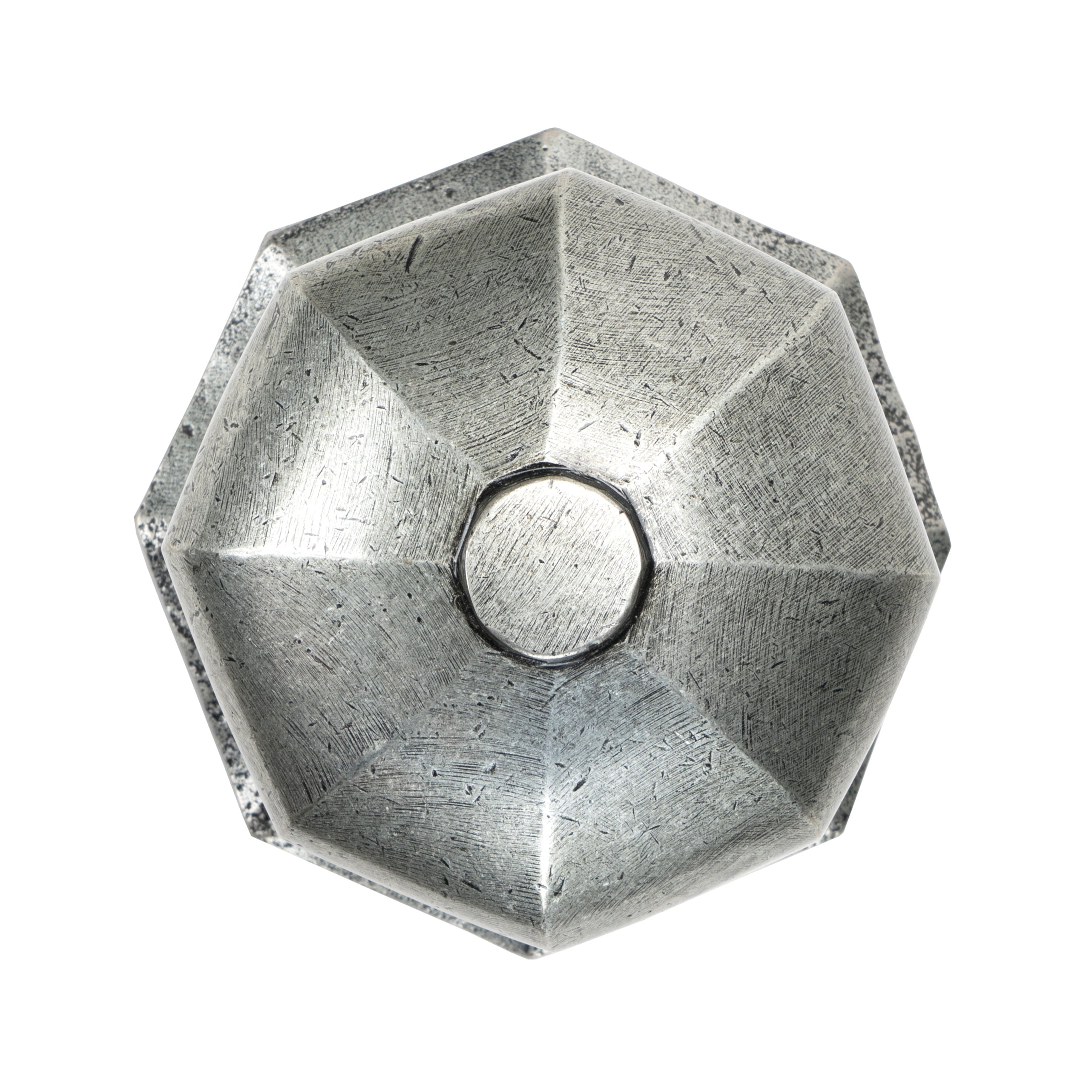 Pewter Octagonal Centre Door Knob | From The Anvil-Centre Door Knobs-Yester Home