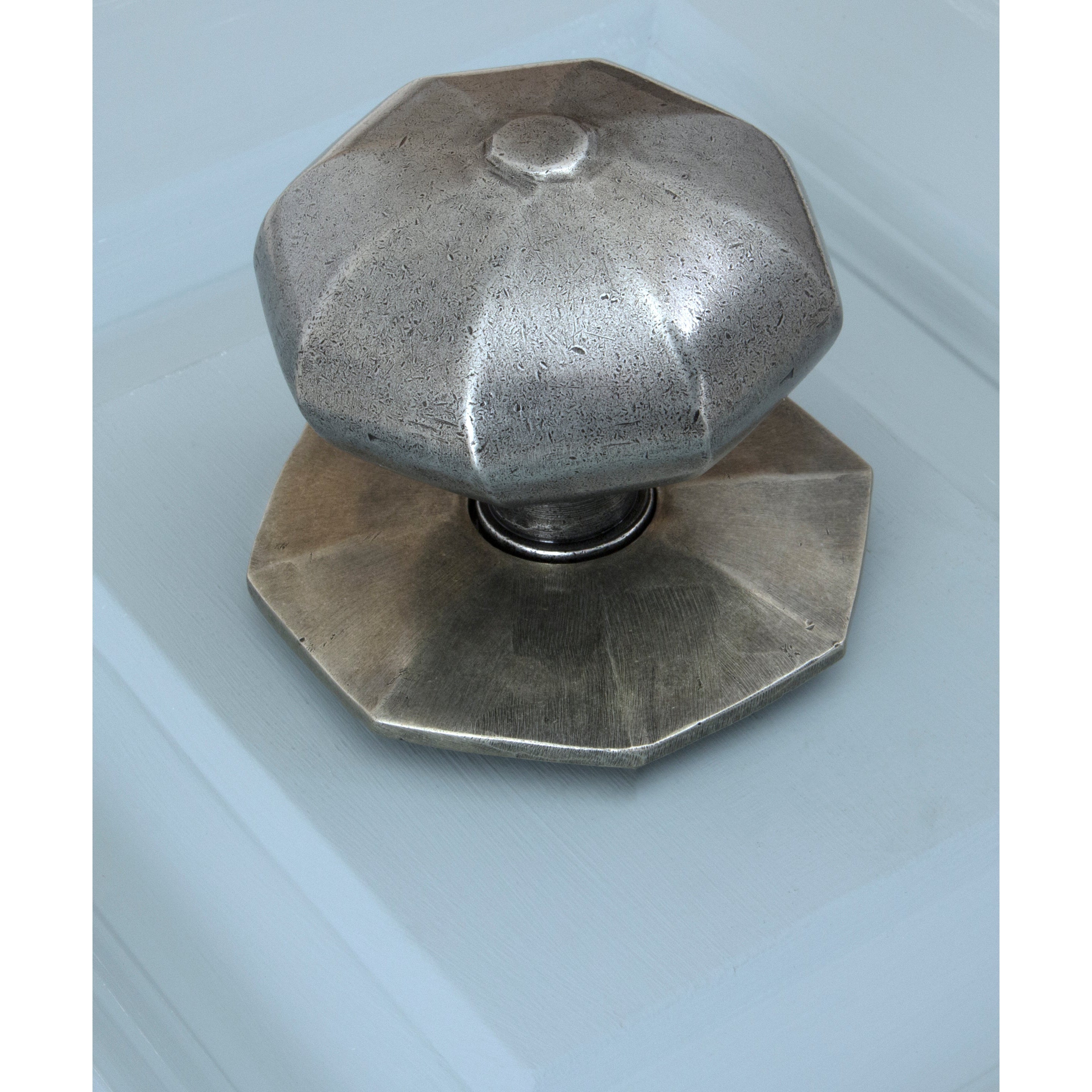 Pewter Octagonal Centre Door Knob | From The Anvil-Centre Door Knobs-Yester Home