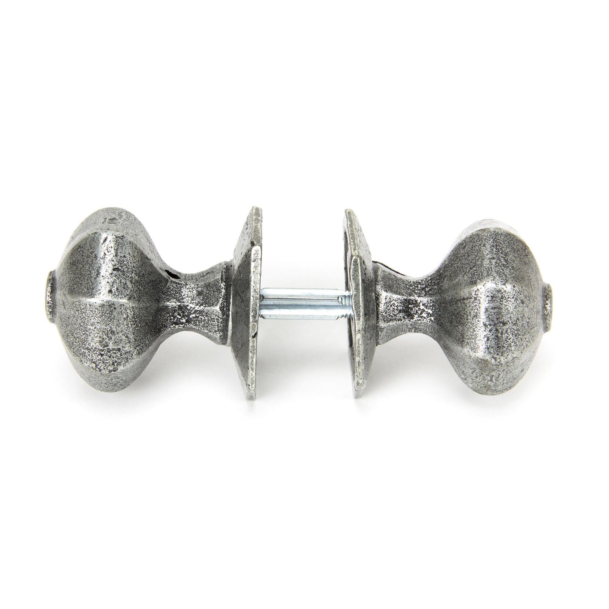 Pewter Octagonal Mortice/Rim Knob Set | From The Anvil - Mortice Knobs - From The Anvil - Yester Home
