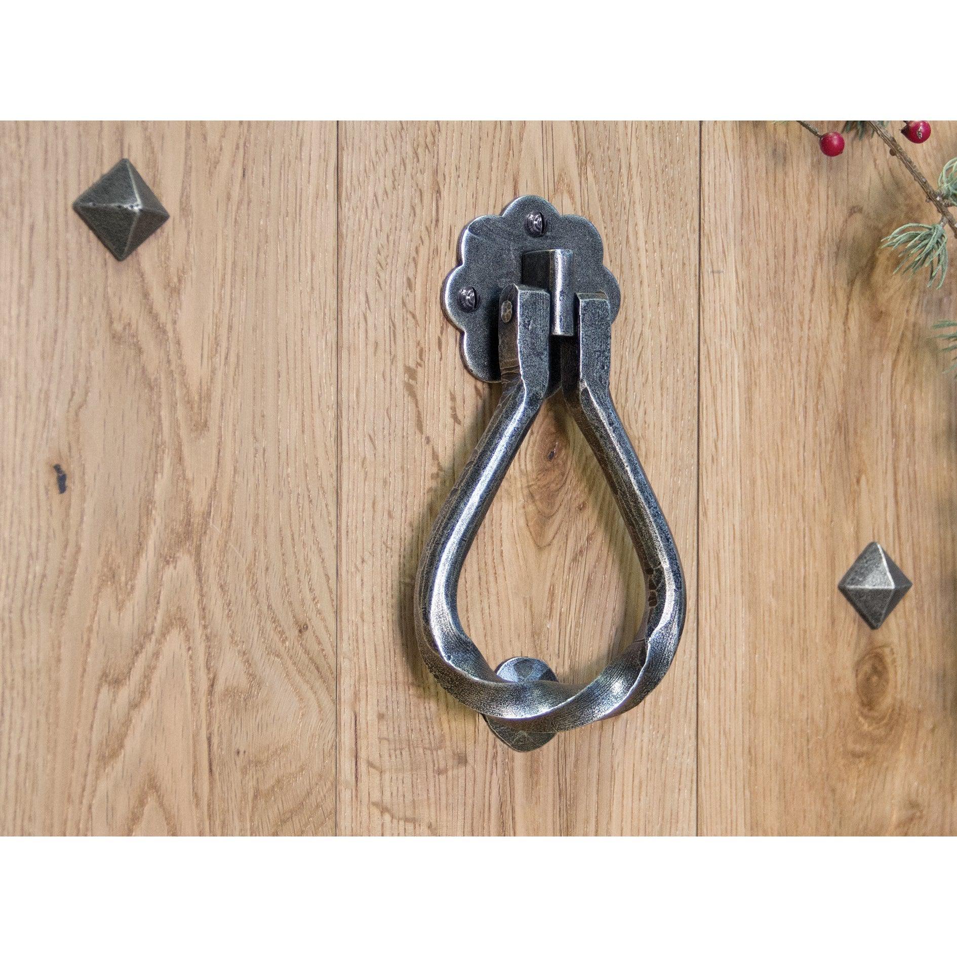 Pewter Pear Shaped Door Knocker | From The Anvil-Surface Fixed Door Knockers-Yester Home