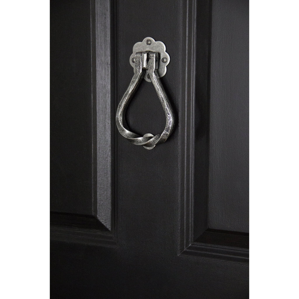 Pewter Pear Shaped Door Knocker | From The Anvil-Surface Fixed Door Knockers-Yester Home