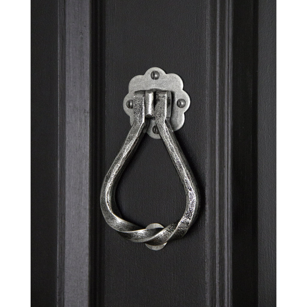 Pewter Pear Shaped Door Knocker | From The Anvil-Surface Fixed Door Knockers-Yester Home