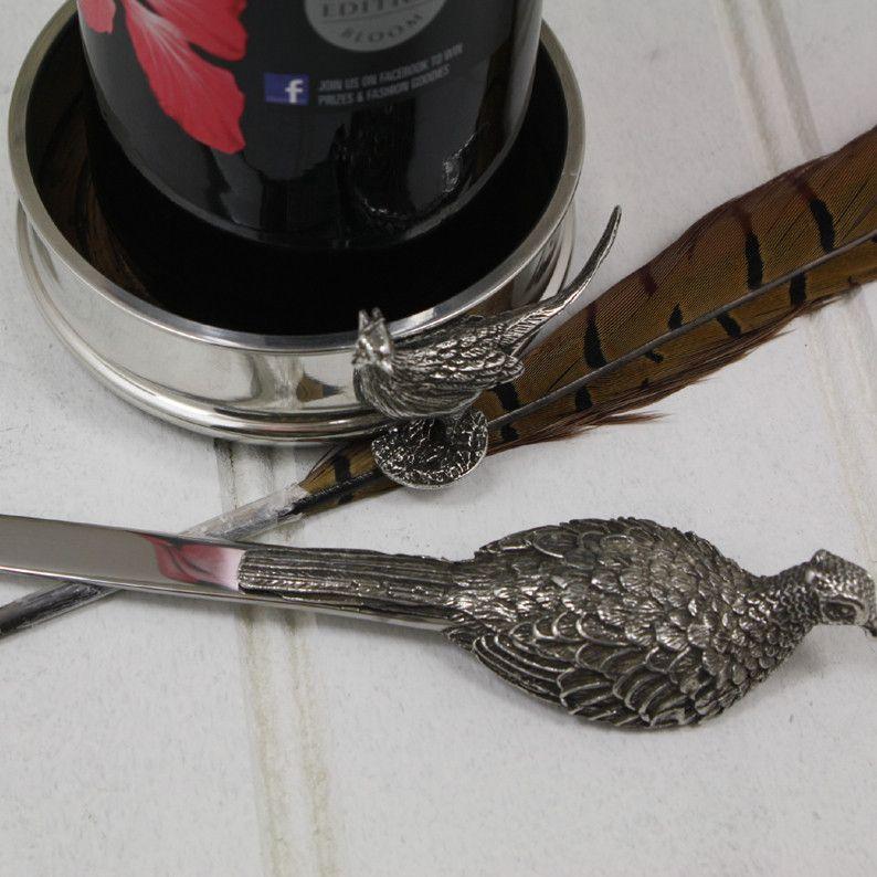 Pewter Pheasant Handle Letter Opener-Letter Openers-Yester Home
