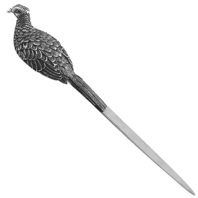 Pewter Pheasant Handle Letter Opener-Letter Openers-Yester Home
