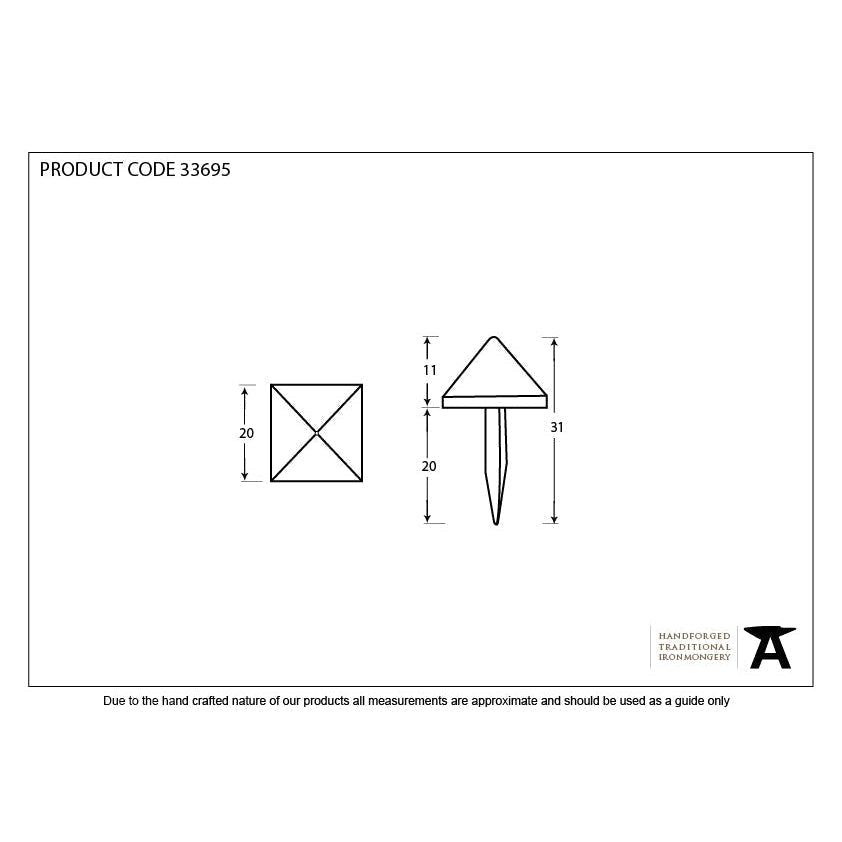 Pewter Pyramid Door Stud - Medium | From The Anvil-Door Studs-Yester Home