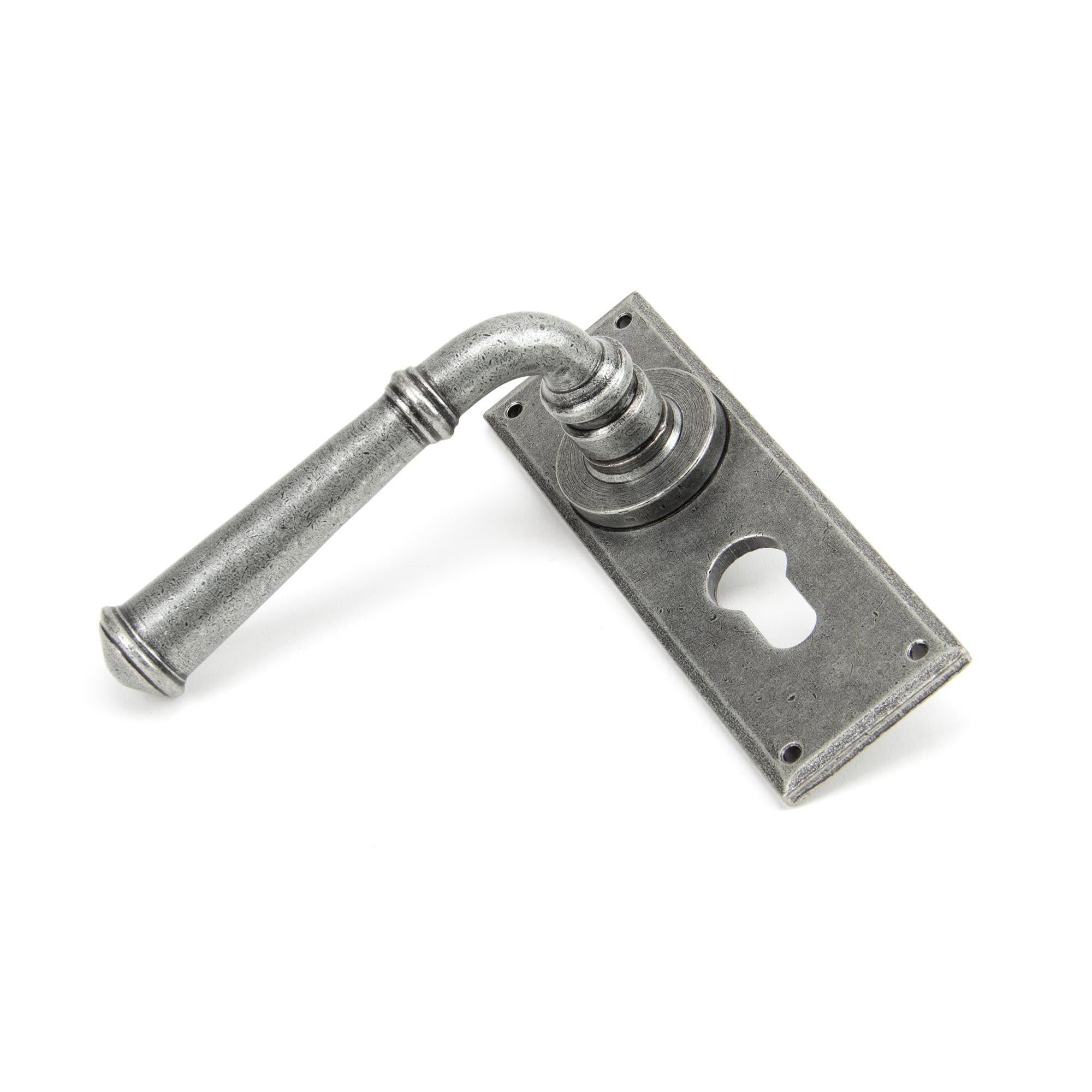 Pewter Regency Lever Euro Lock Set | From The Anvil - Lever Euro - From The Anvil - Yester Home