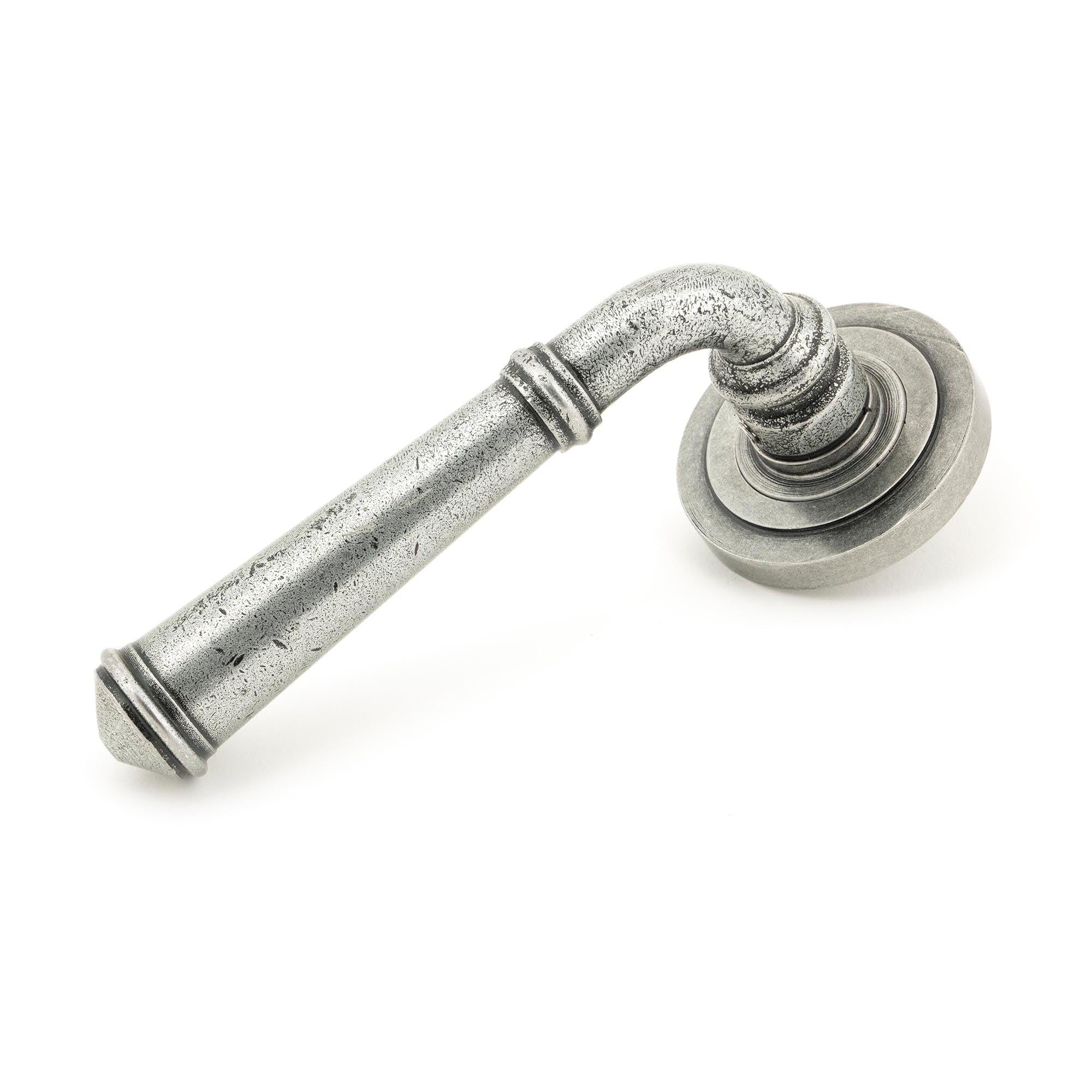 Pewter Regency Lever on Rose Set (Art Deco) | From The Anvil - Concealed - From The Anvil - Yester Home