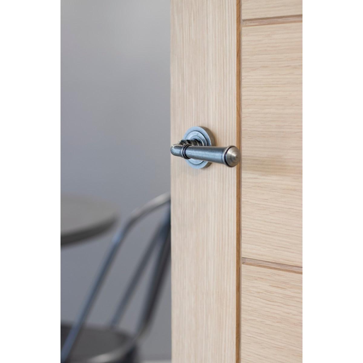 Pewter Regency Lever on Rose Set (Art Deco) | From The Anvil-Concealed-Yester Home