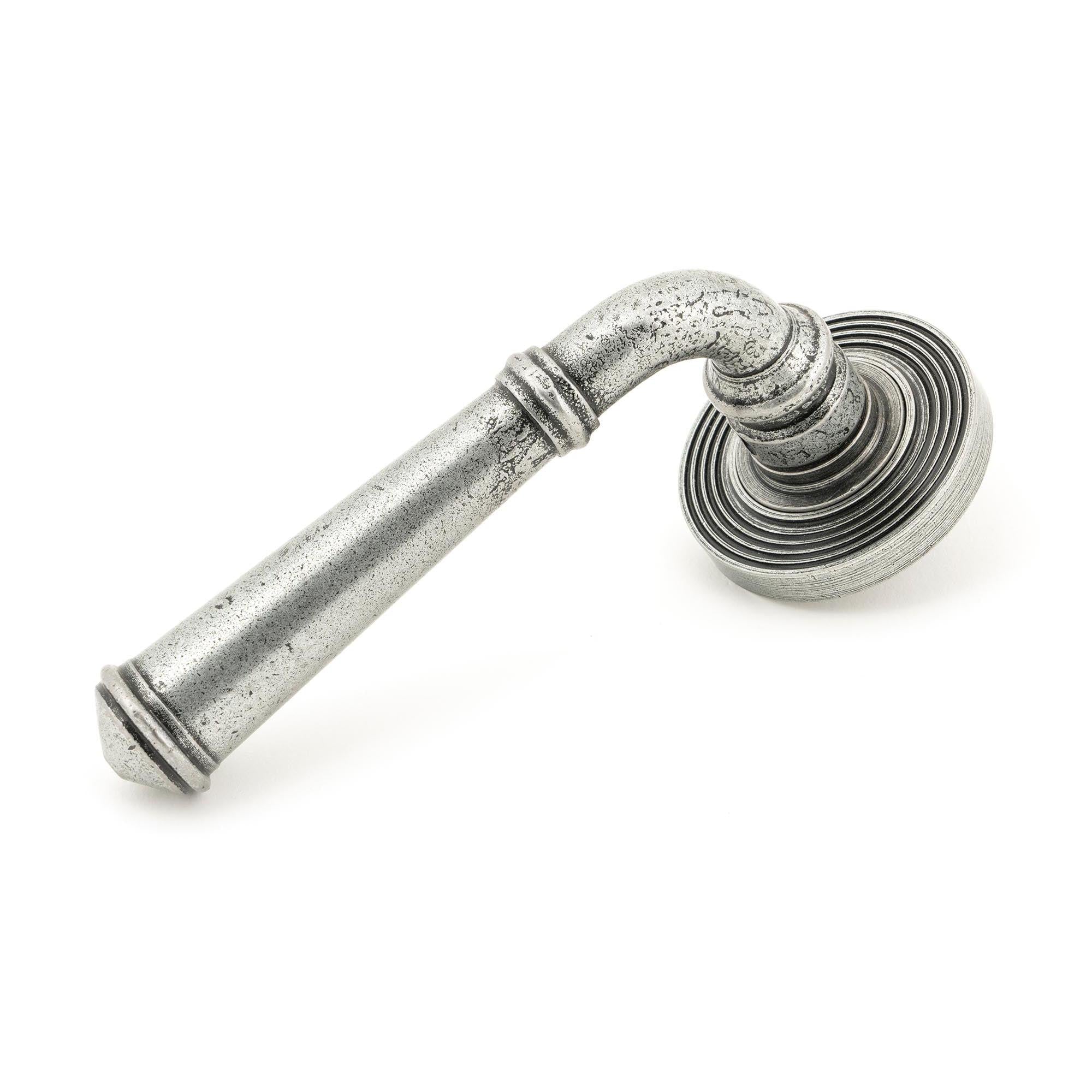 Pewter Regency Lever on Rose Set (Beehive) | From The Anvil - Concealed - From The Anvil - Yester Home