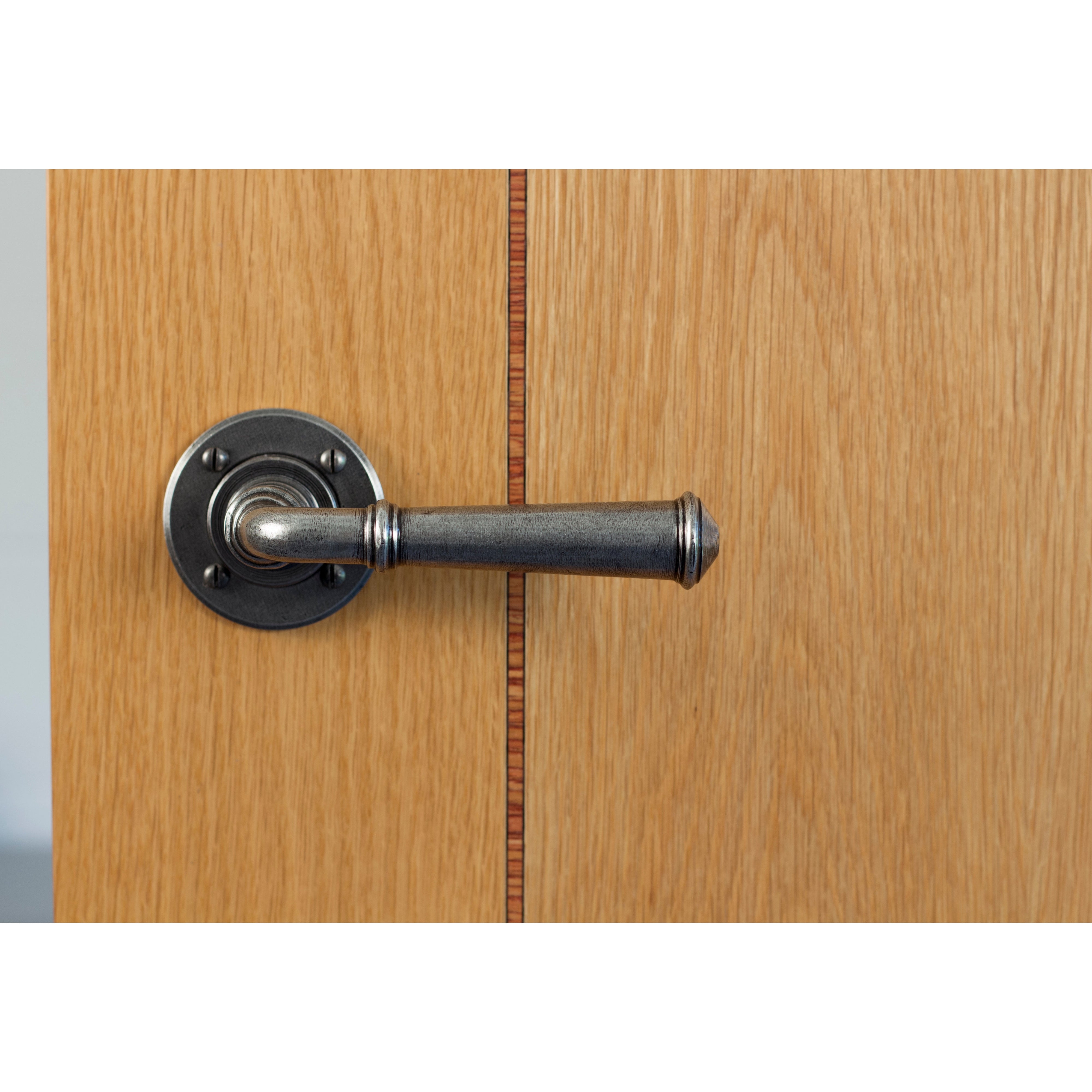 Pewter Regency Lever on Rose Set | From The Anvil-Lever on Rose-Yester Home