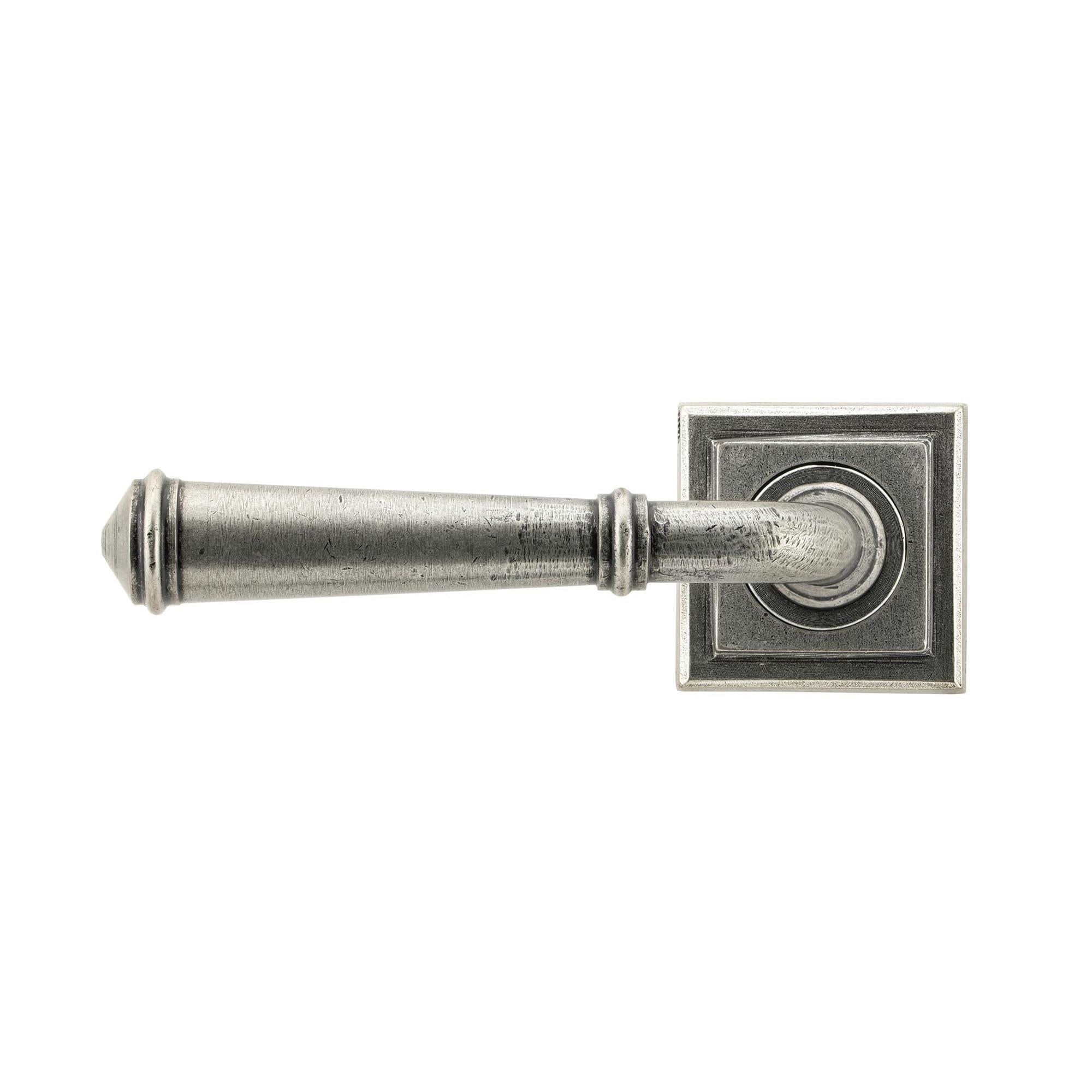 Pewter Regency Lever on Rose Set (Square) - Unsprung | From The Anvil - Concealed - From The Anvil - Yester Home