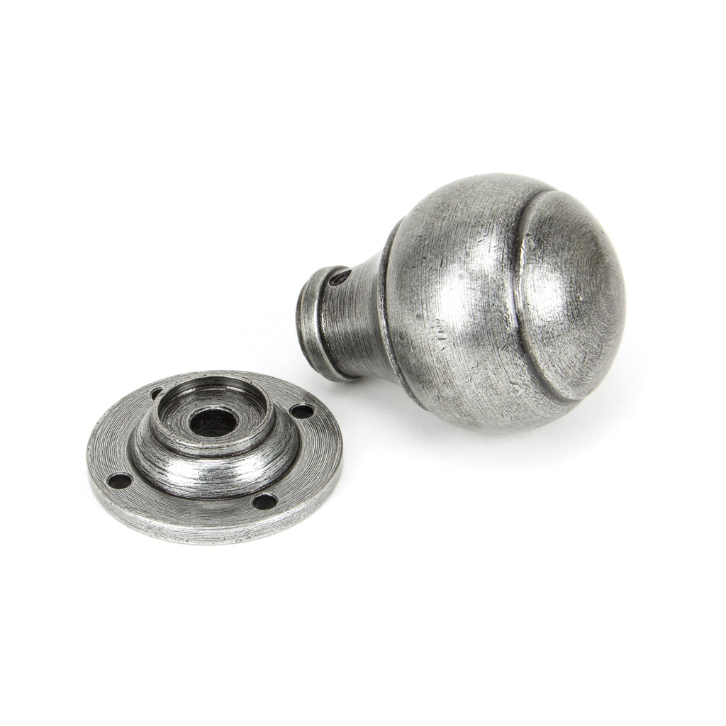 Pewter Regency Mortice/Rim Knob Set | From The Anvil-Mortice Knobs-Yester Home